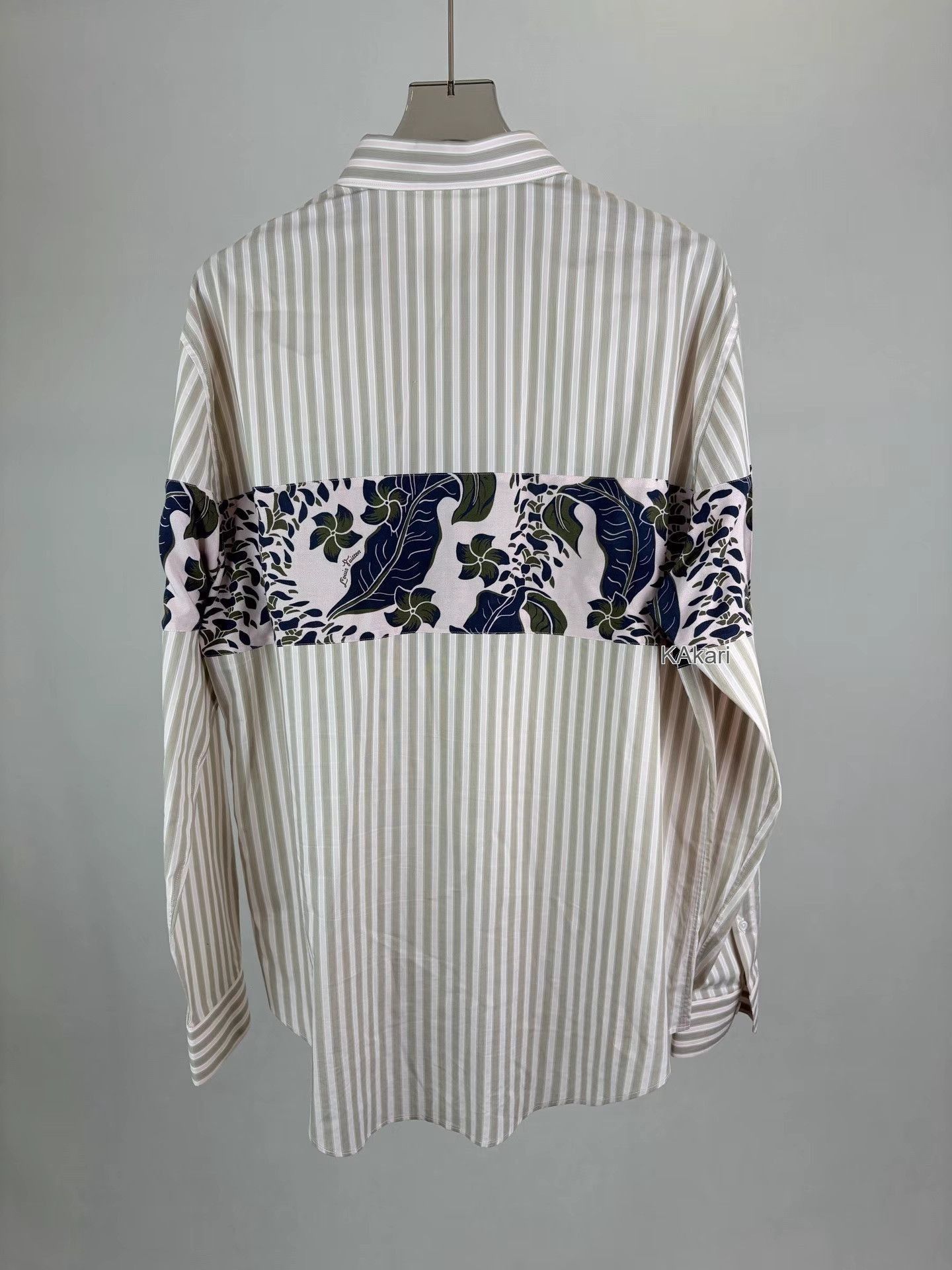 Louis Vuitton Striped Long Sleeve Shirt with Floral Panel Size US XXL / EU 58 / 5 - 2 Thumbnail