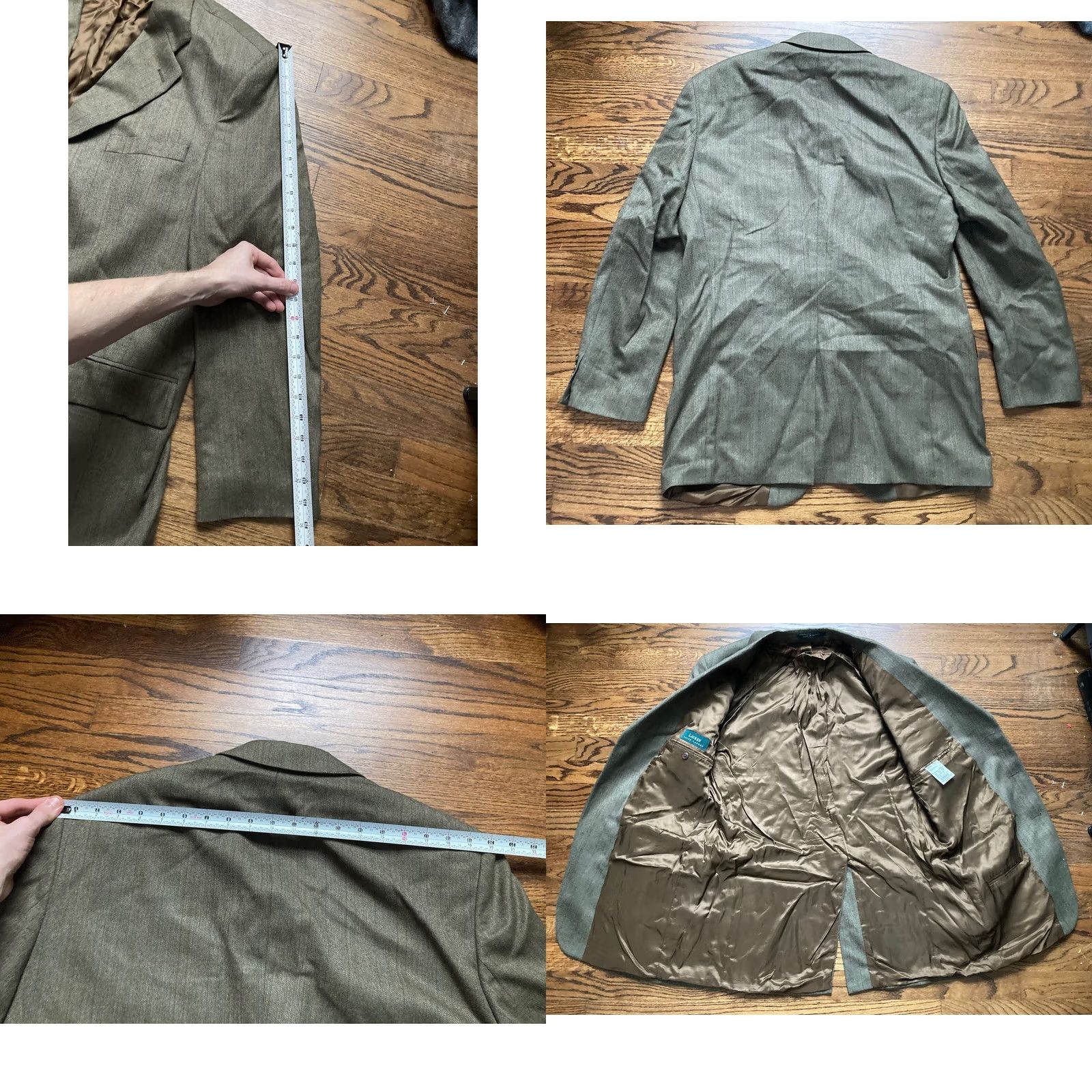 Ralph Lauren Lauren Ralph Lauren Blazer Jacket Mens 43 Tall Wool Alpaca Brown Herringbone Wool 2 Piece Mens Tall Brown 43 Size 46R - 8 Thumbnail