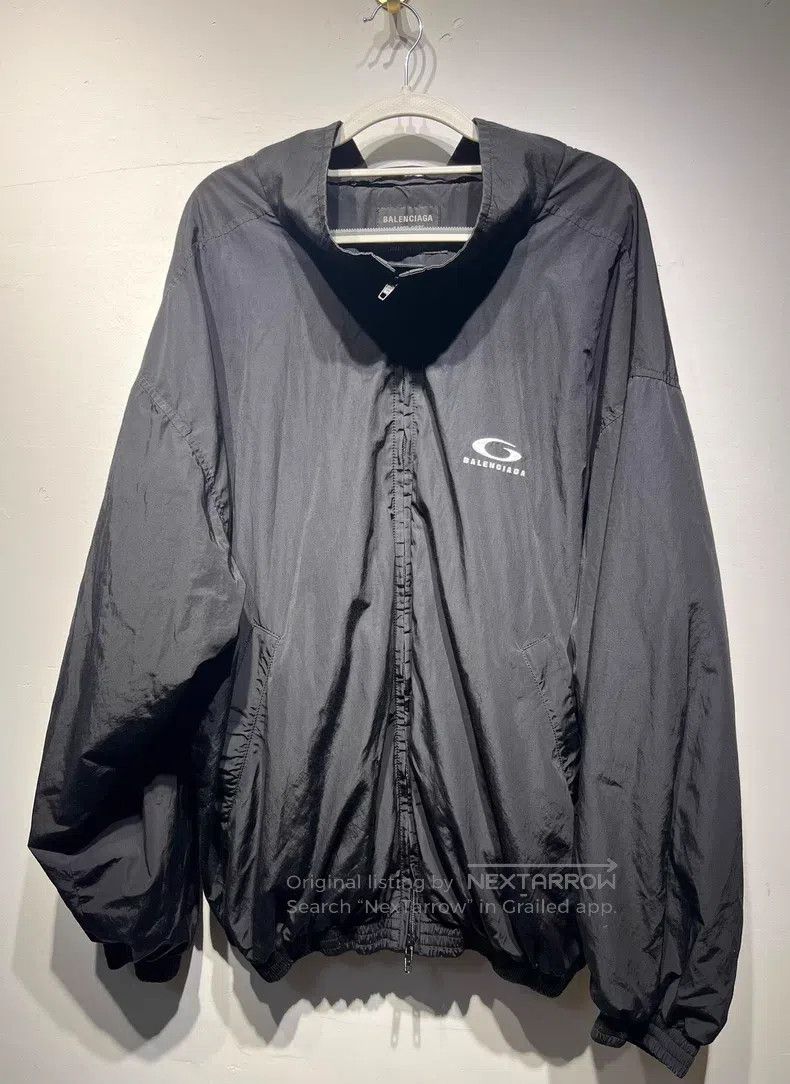 Balenciaga Circle Embroidered Logo Windbreaker Jacket