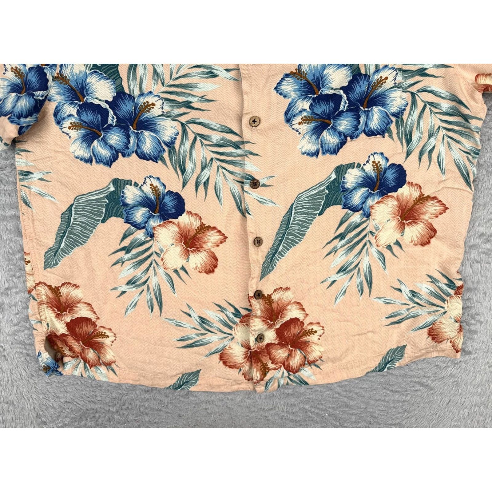 Vintage Caribbean Shirt Mens Big 2X Peach Short Sleeve Hawaiian Silk Blend Floral Size US XXL / EU 58 / 5 - 5 Thumbnail