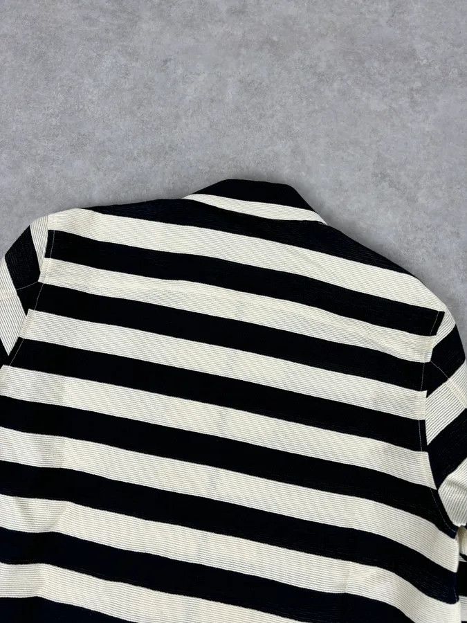 Emporio Armani AW2022 Emporio Armani Black White Striped Cotton Zip Shirt Jacket Size US L / EU 52-54 / 3 - 6 Thumbnail