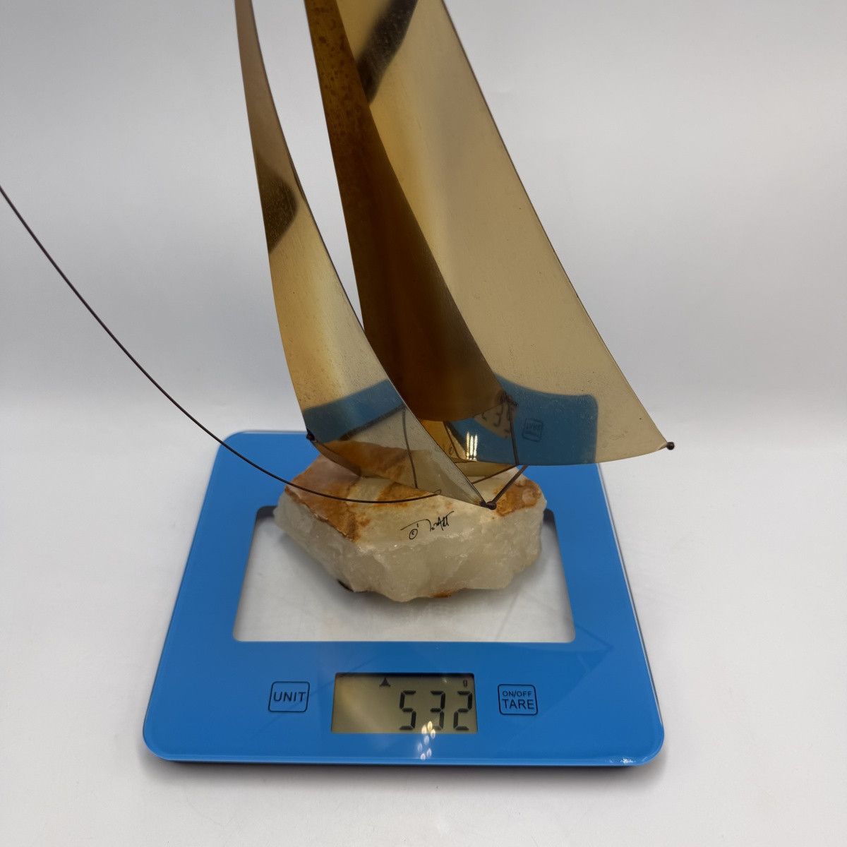 Vintage Vintage John DeMott Brass Sailboat Sculpture Onyx Base Size ONE SIZE - 8 Thumbnail