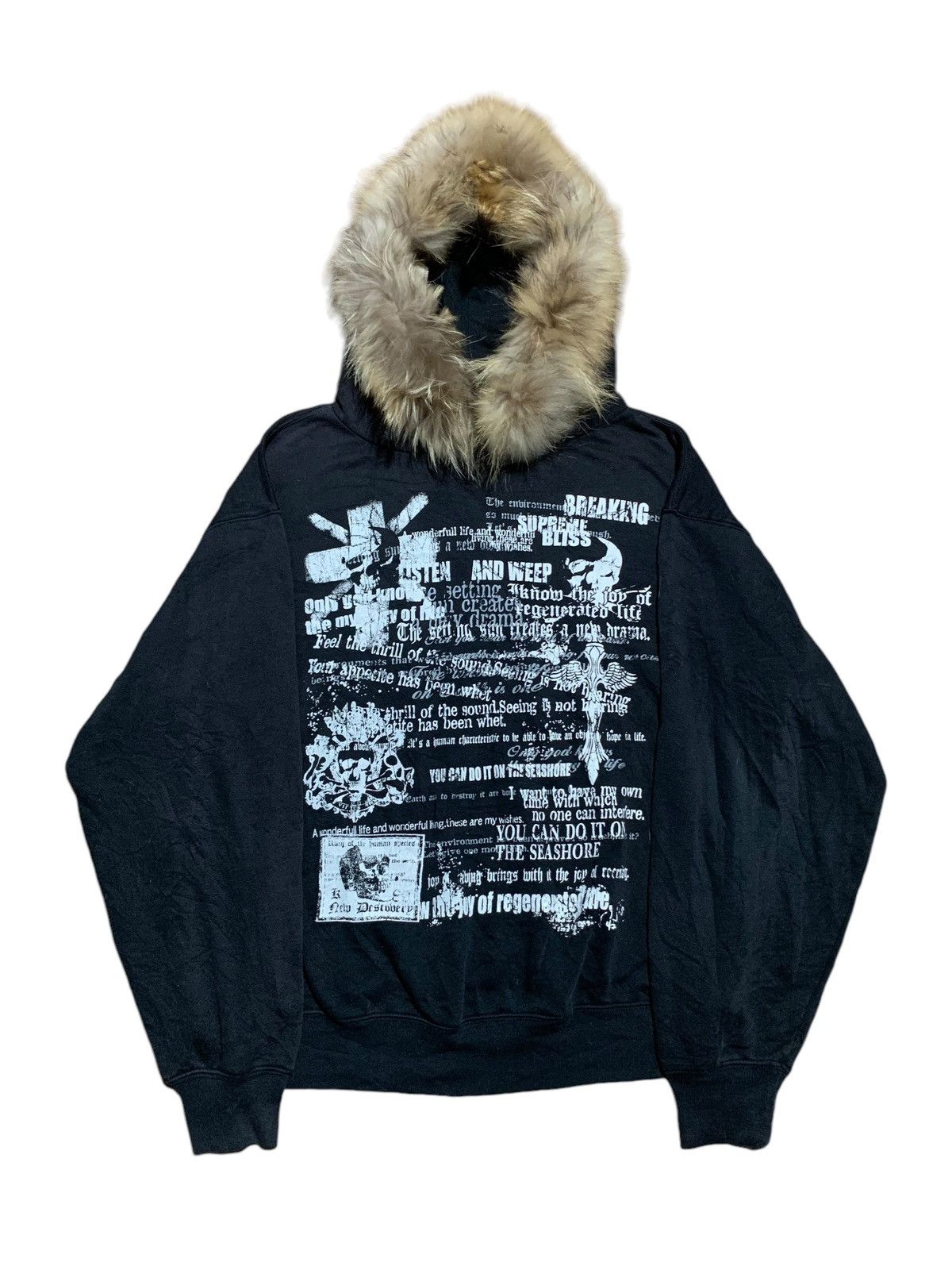 Le Grande Bleu (L.G.B.) L.G.B Back Cross Pullover Hoodie