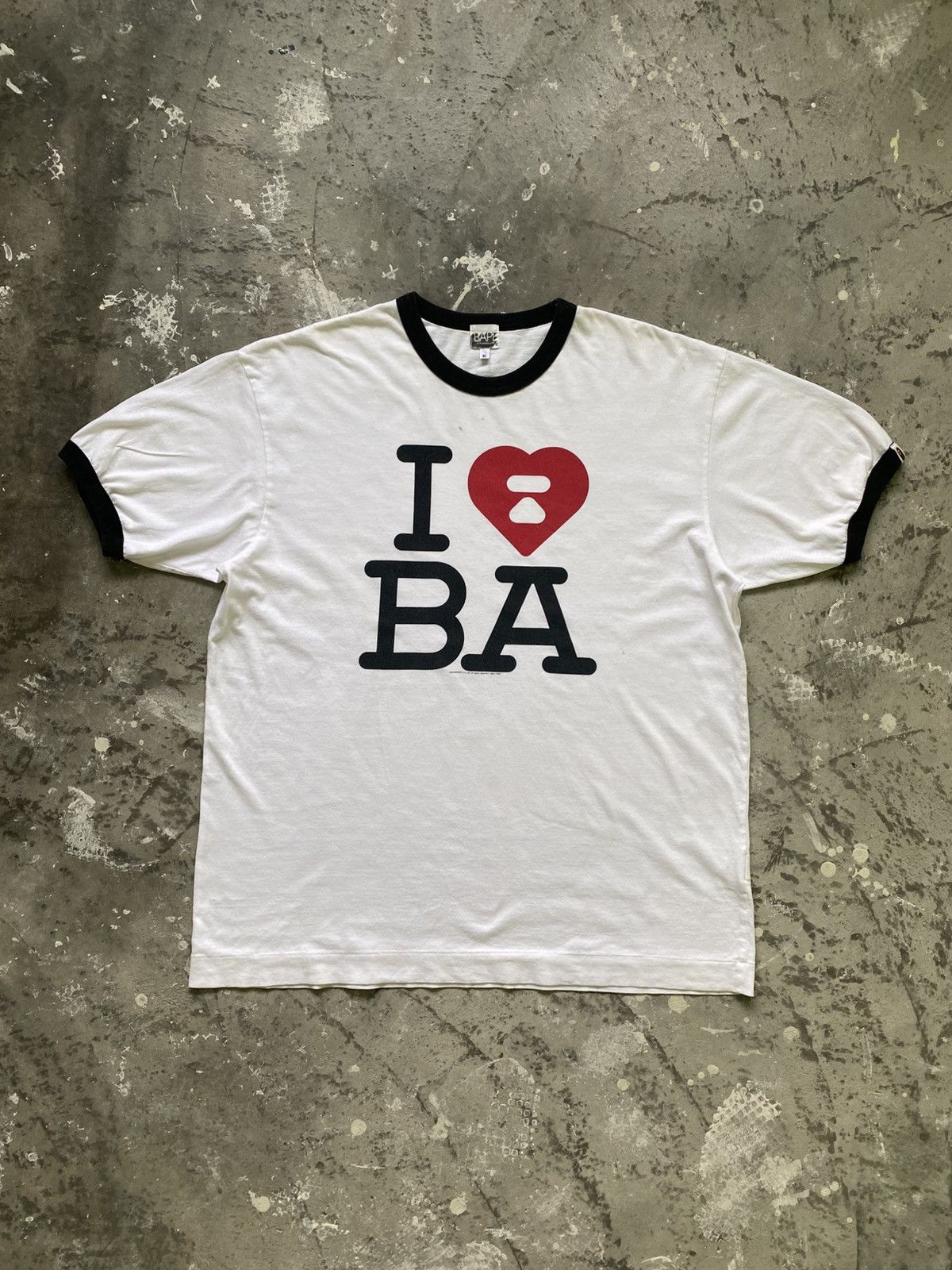 Bape Vintage Bathing Ape I Love BAPE Ringer T Shirt Size US XL / EU 56 / 4 - 1 Thumbnail