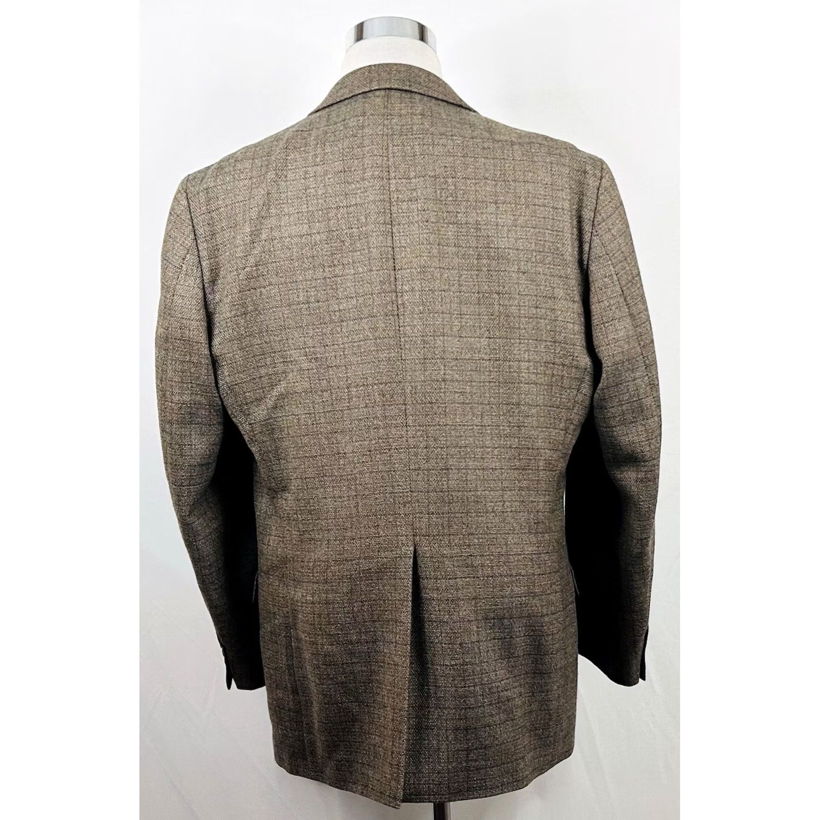 Vintage RBM 44L Sport Coat Beige Knit Plaid Two-Button Lined Vented Wool Lambswool Mens Jacket Coat Sport Coat Size US XS / EU 42 / 0 - 7 Thumbnail