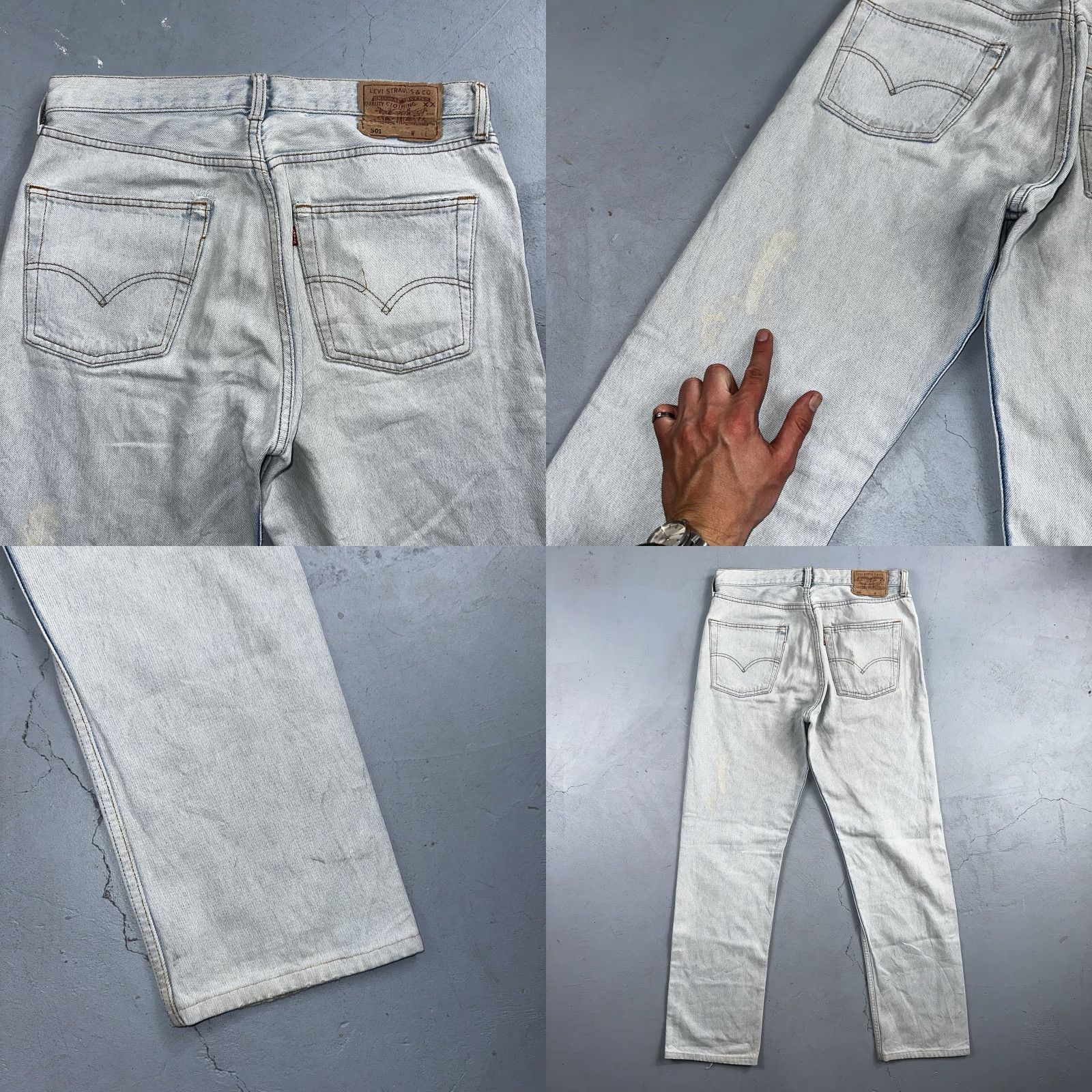 Levi's VINTAGE Levi's 501 Jeans Men 34x36 Blue Light Wash 90s Straight Denim Cotton Regular 501 Series 34x36 XS? Wait. Size US 34 / EU 50 - 11 Thumbnail