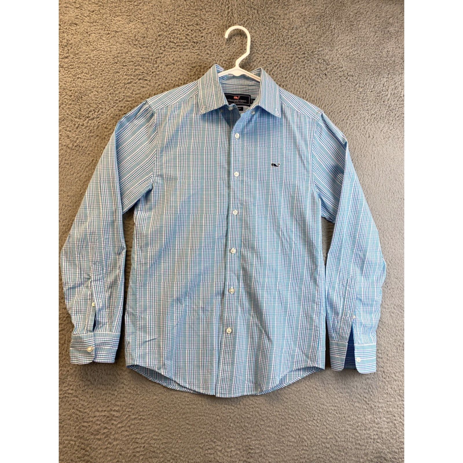 Vineyard Vines VINEYARD VINES Shirt Men XS Button-Up Long Sleeve Striped Blue Aqua New with Logo - Classic Fit Adults Mens Size US XS / EU 42 / 0 - 3 Thumbnail