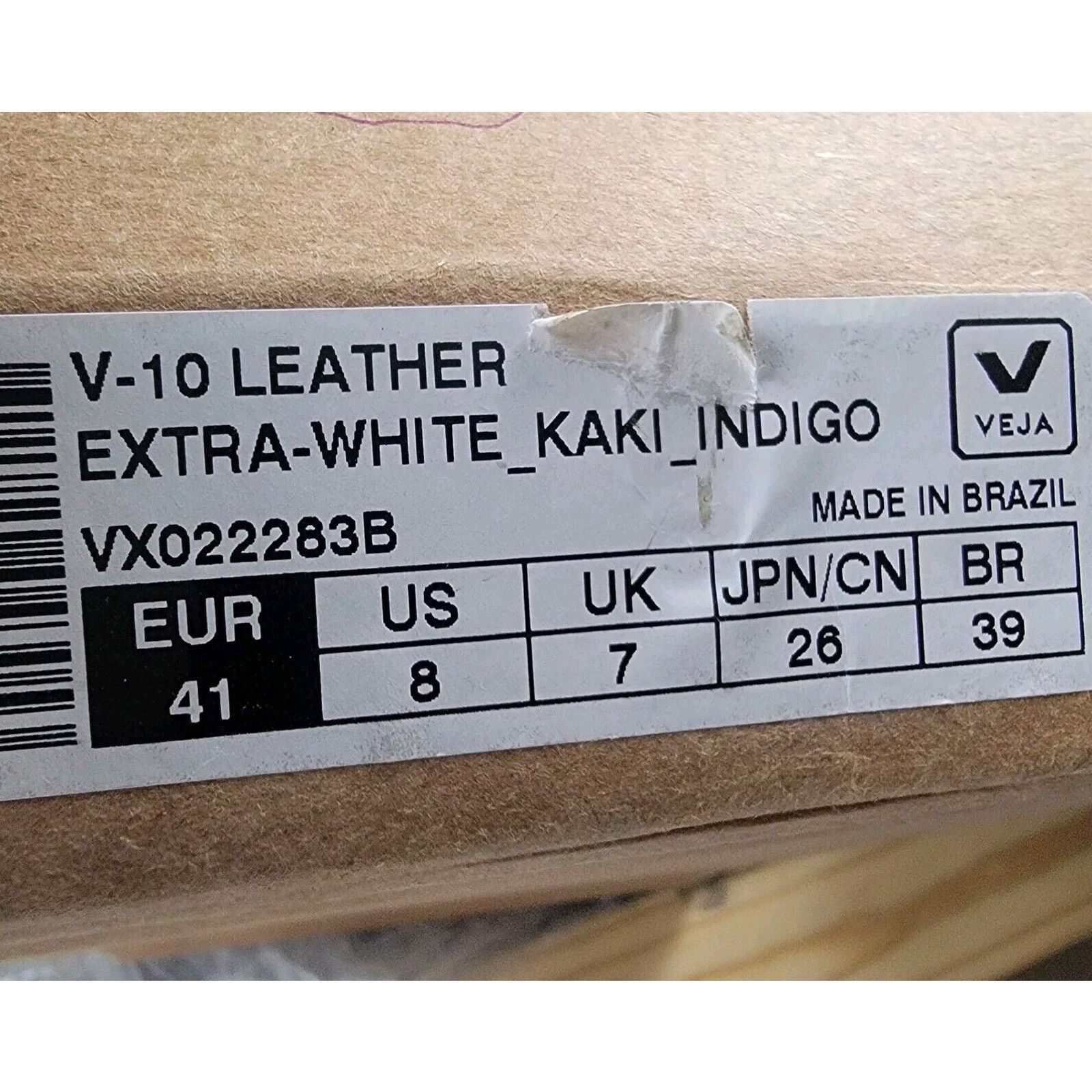 Veja Veja Leather Extra White Kaki Indigo Sneakers VX022283B Size US 8 / EU 41 - 11 Thumbnail