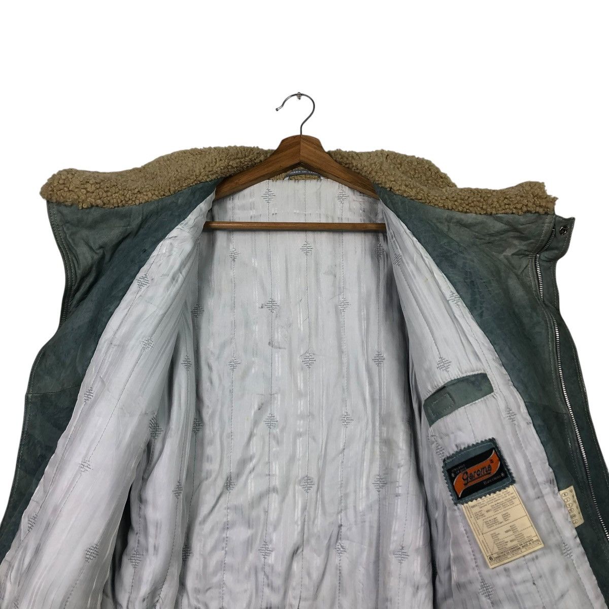 Vintage 🔥VINTAGE LEATHER JACKET DOUBLE COLLAR SHERPA GEROME SPAIN Size US M / EU 48-50 / 2 - 14 Thumbnail