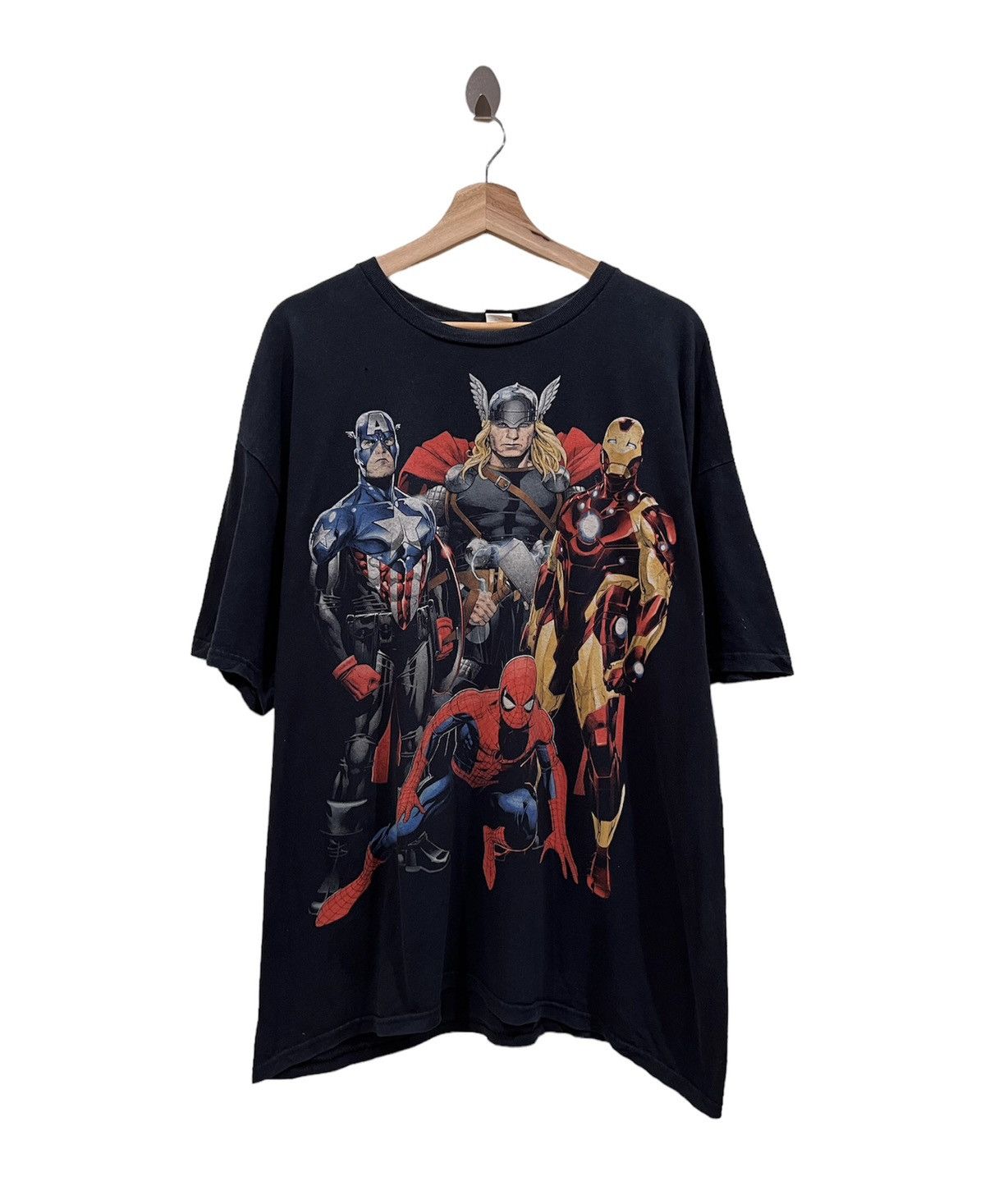 image of Mad Engine Marvel Comics Tshirt in Blue Black, Men's (Size XL)