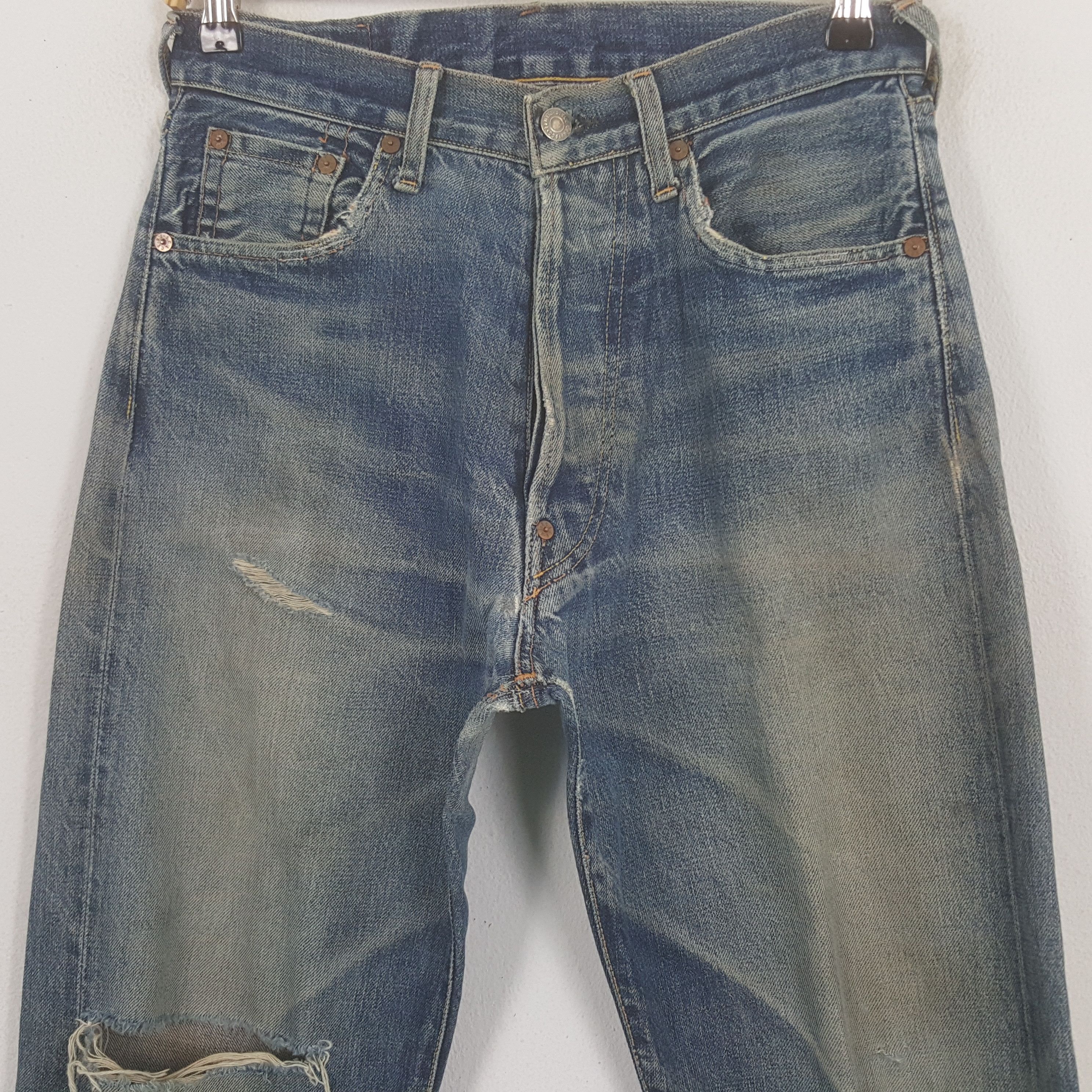 If Six Was Nine × Japanese Brand × Vintage Vintage Evis Japanese Brand Daicock Custom Art Denim Jeans Size US 29 - 5 Thumbnail