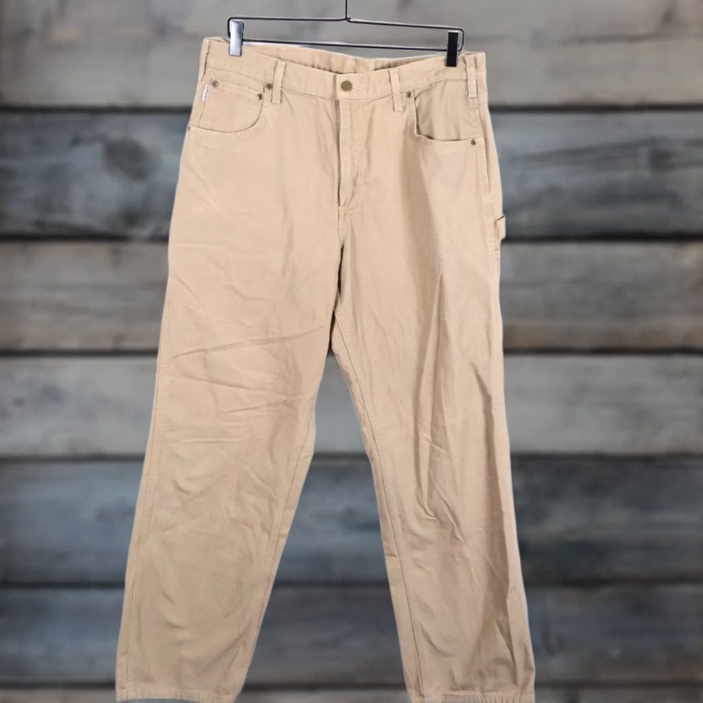 Carhartt Carhartt Carpenter Pants Men's 34 x 33 Loose Canvas Beige B159 GKH (36/34 Tag) Size US 34 / EU 50 - 1 Thumbnail