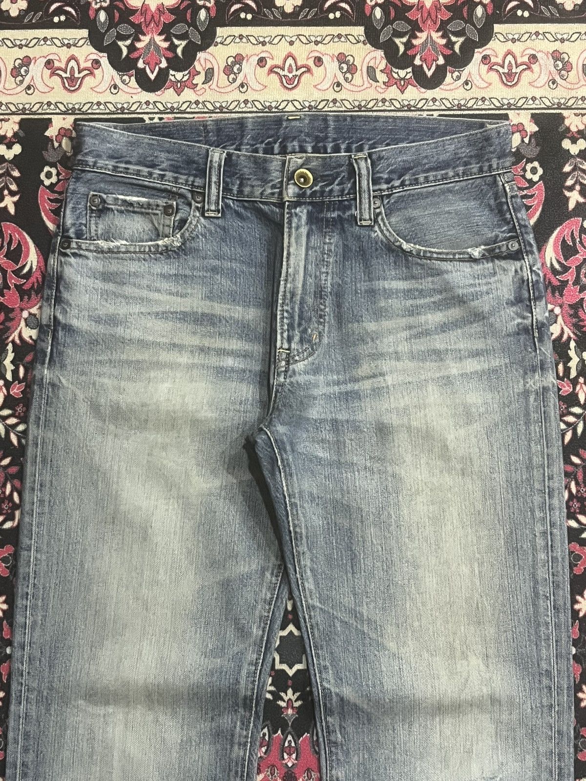 Jil Sander × Uniqlo Uniqlo Faded Washed Distressed Regular Straight Jeans Size US 31 - 4 Thumbnail