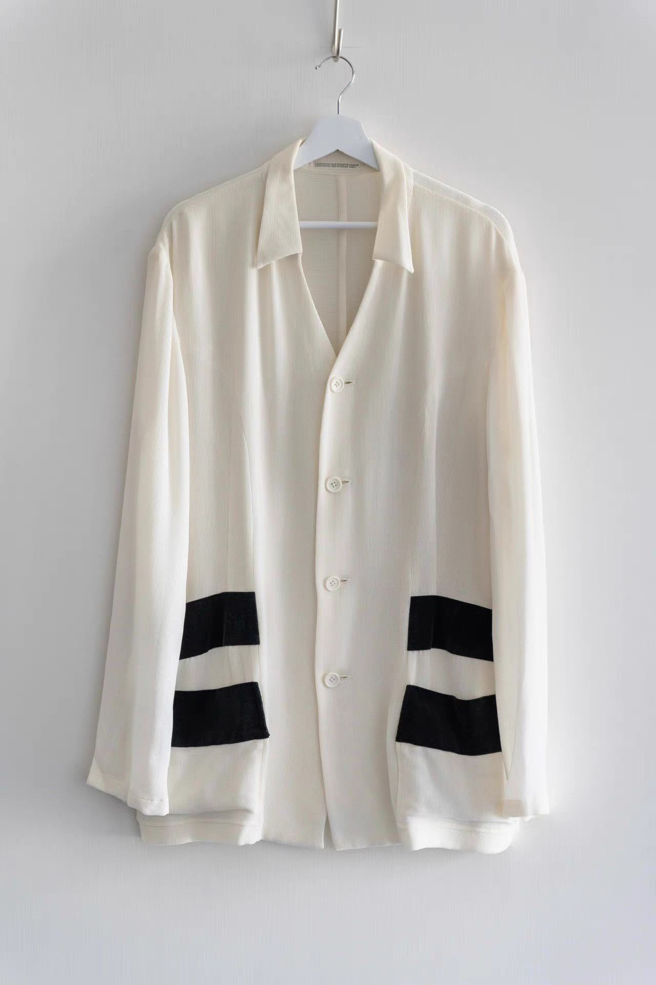 Yohji Yamamoto Yohji Yamamoto 97ss Velvet Panel White Jacket K4 Size US M / EU 48-50 / 2 - 1 Thumbnail