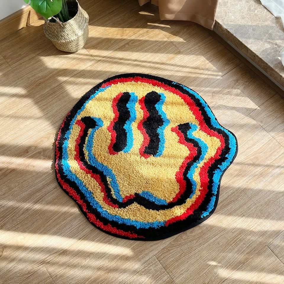 Japanese Brand Tripping smiling rug tufted 60 x 60 (cm) Size ONE SIZE - 3 Thumbnail