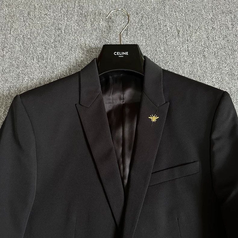 Dior Dior Golden thread little bee sleeve-labeled wool suit 2504 Size 46R - 4 Thumbnail
