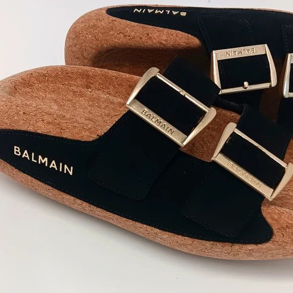Balmain Balmain Womens Black Chunky Sole Flip Flop Sandals -EU37/US7 Size US 7 / IT 37 - 9 Thumbnail