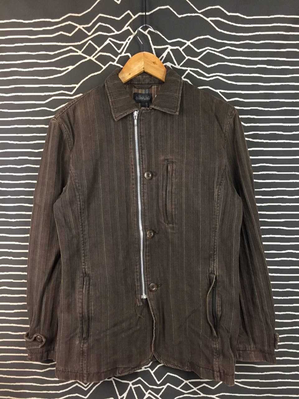 Japanese Brand Vtg Louis Chavlon Brown Hickory Stripe Chore Jacket Size US M / EU 48-50 / 2 - 1 Thumbnail