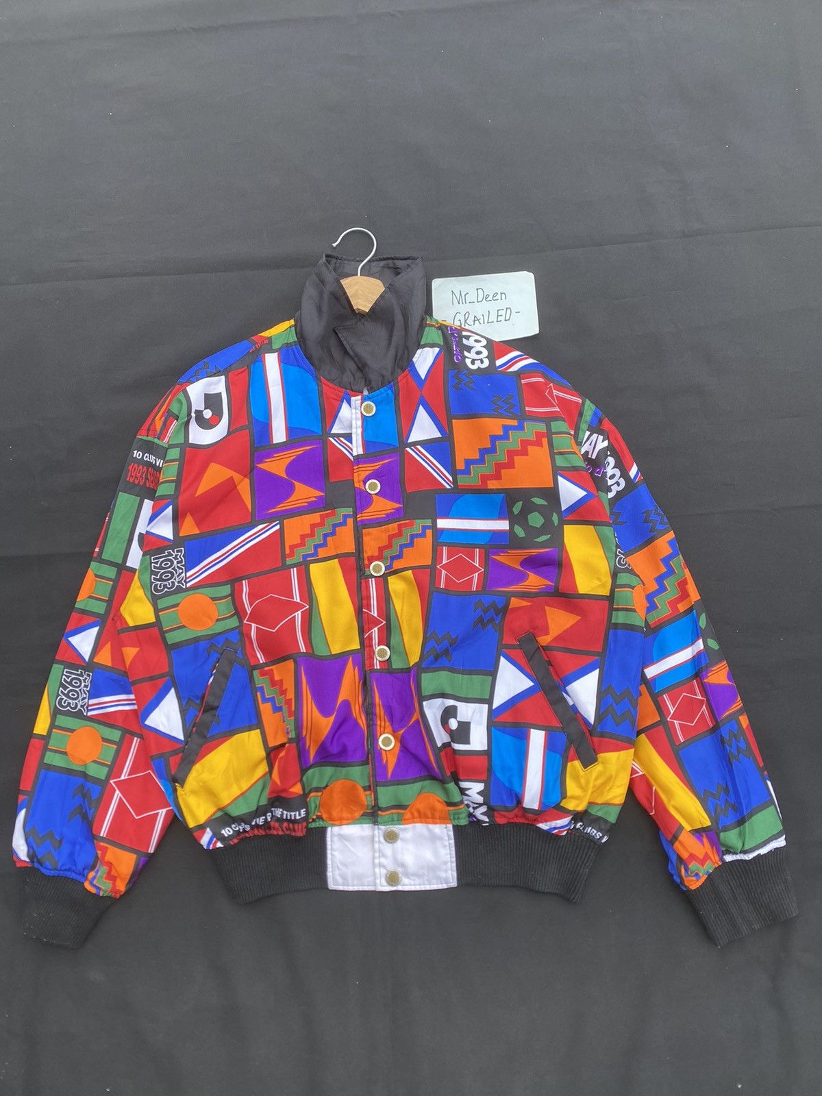 Japanese Brand Vtg 93s J.League Inaugural Seasons Reversible Bomber Jacket Size US L / EU 52-54 / 3 - 4 Thumbnail