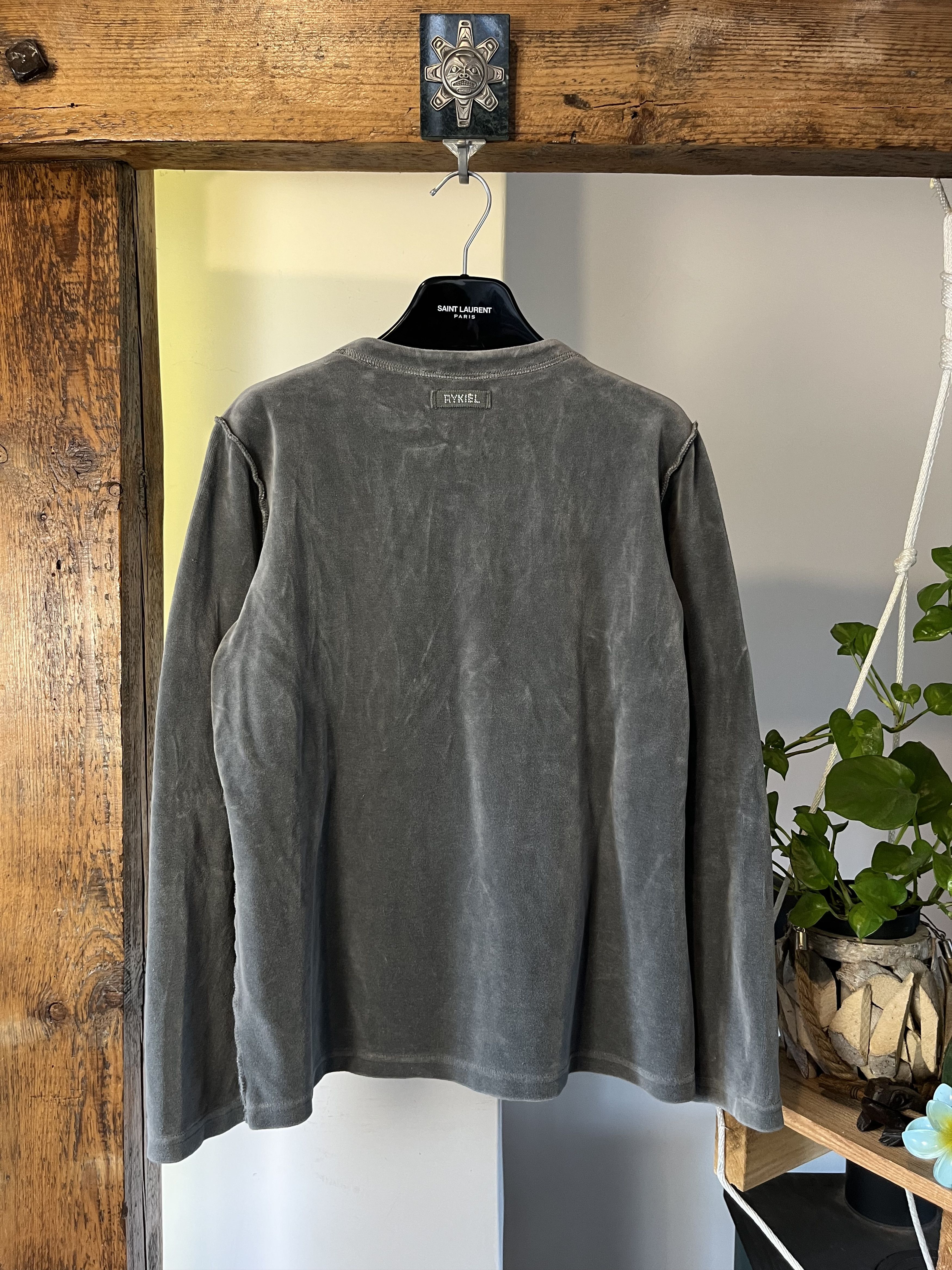 Sonia Rykiel Vintage 00s Sonia Rykiel Paris Velvet Sweatshirt France Size L / US 10 / IT 46 - 2 Thumbnail