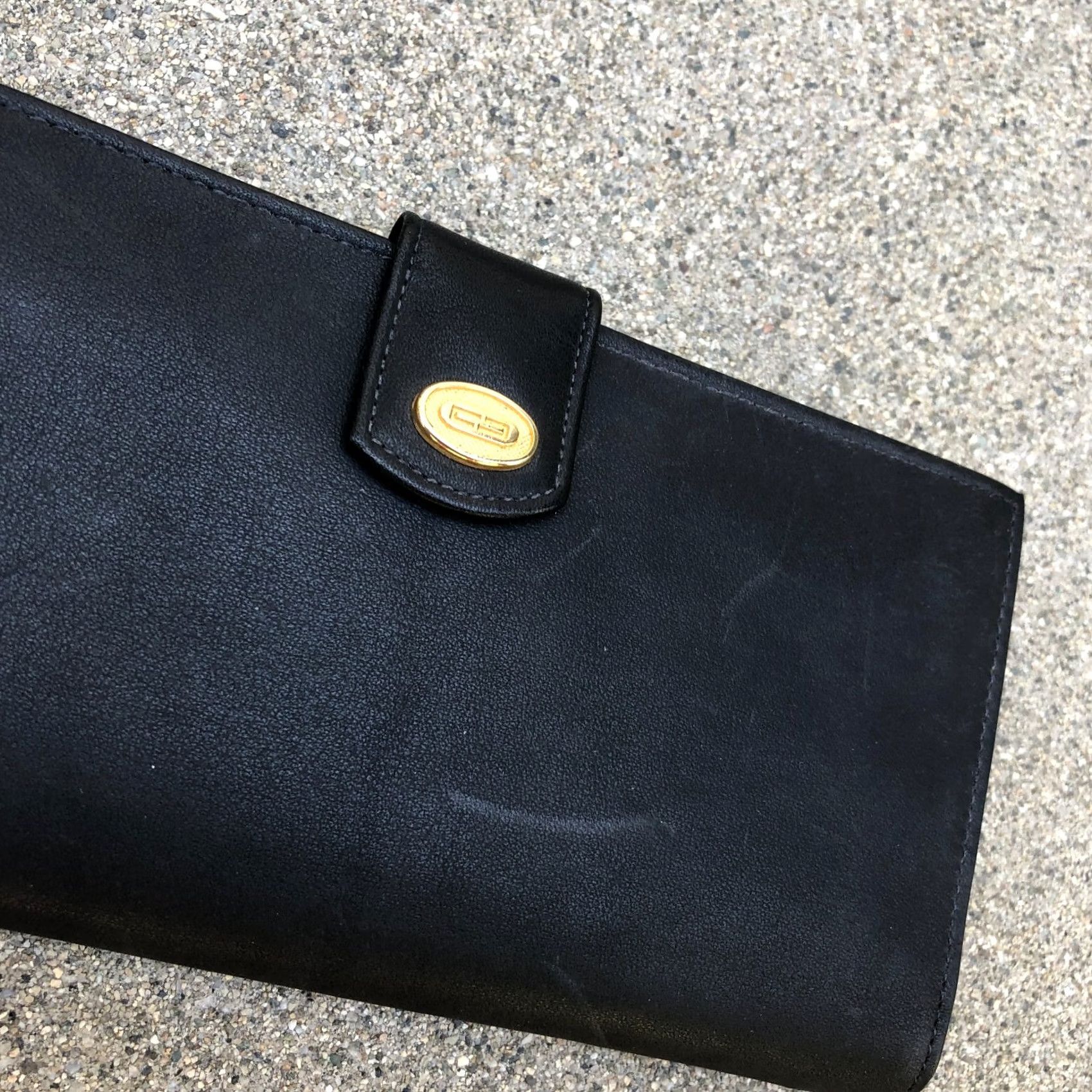 Vintage VINTAGE Gary's Wallet California Dream Leather Purse Card Coin Purse 6.75" W x 3.5" H Black Womens One Size Size ONE SIZE - 3 Thumbnail