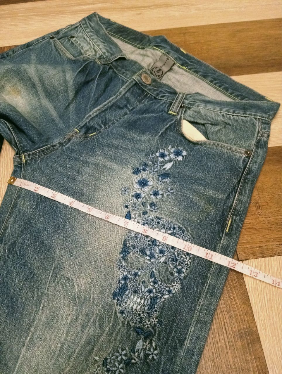 Japanese Brand VINTAGE JAPANESE NAMITATSU GADO EMBROIDERY ART JEAN Size US 33 - 21 Thumbnail