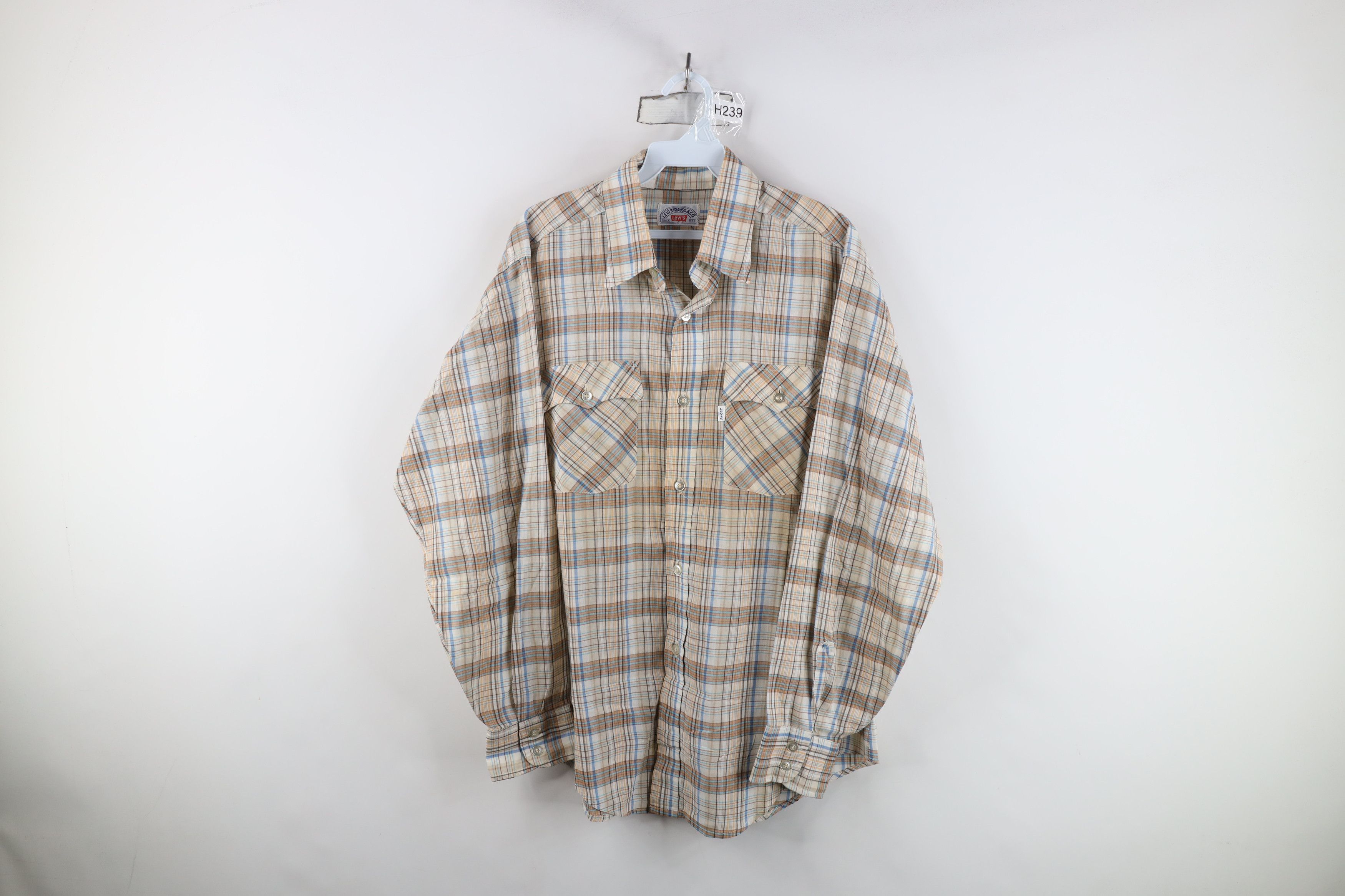Levi's Vintage 70s Levis Western Cowboy Button Shirt Plaid USA Size US L / EU 52-54 / 3 - 1 Thumbnail