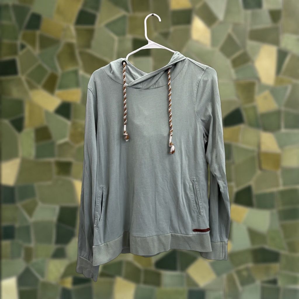 BKE BKE Sweatshirt Womens Large Green Hooded Pullover Shirt Pullover All Seasons Colorblock Size L / US 10 / IT 46 - 1 Thumbnail