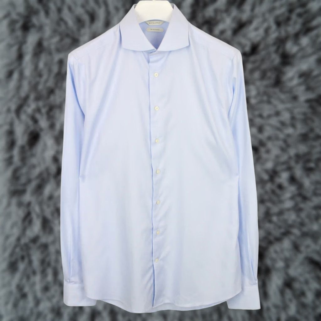 Suitsupply Suitsupply Shirt Mens 41L / 16L Blue Try Slim Fit Formal Men Button Size 42R - 1 Thumbnail