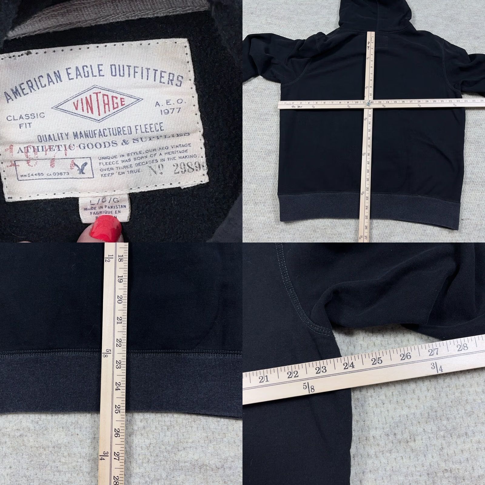 American Eagle Outfitters VINTAGE American Eagle Hoodie Men Large Black Sweatshirt Spellout 2000s Bird Size US L / EU 52-54 / 3 - 8 Thumbnail