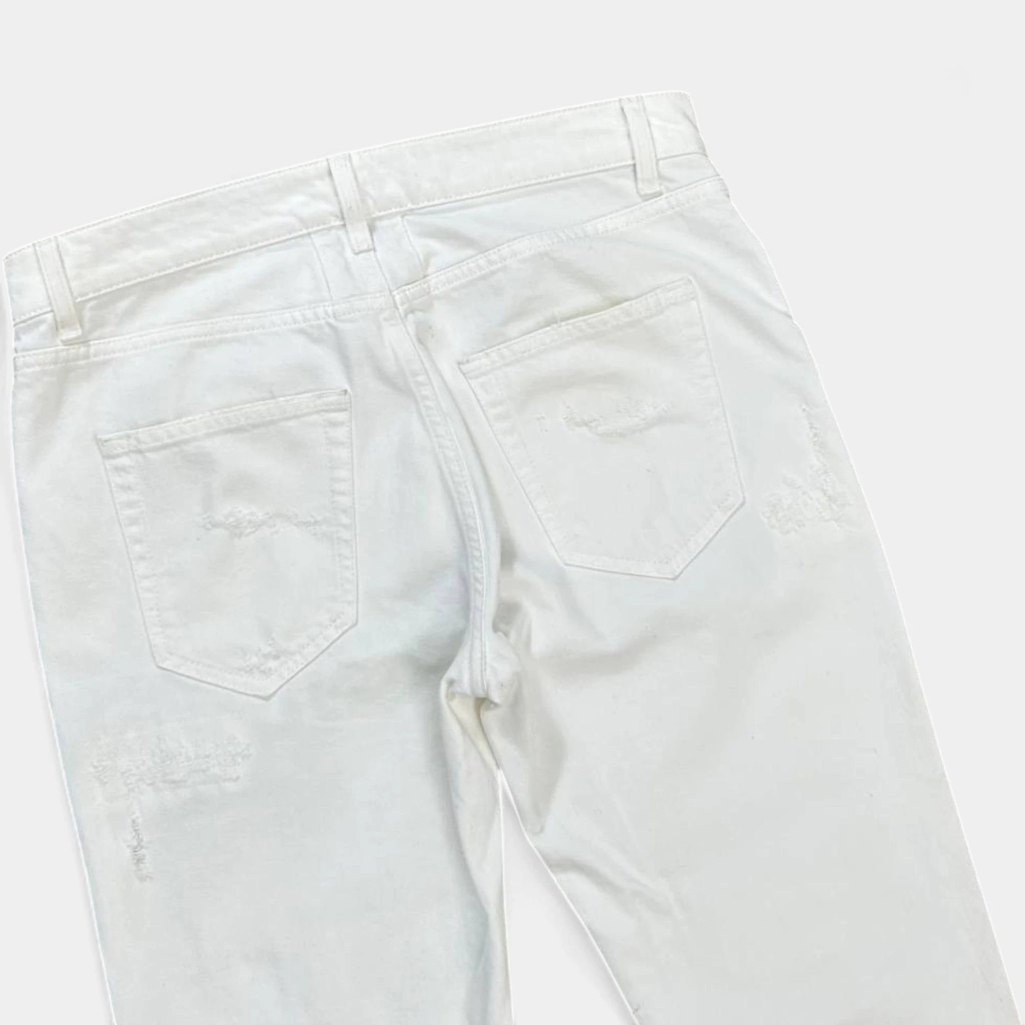 Saint Laurent Paris Saint Laurent D10 2016 Distressed White Skinny Jeans Size US 32 / EU 48 - 8 Thumbnail