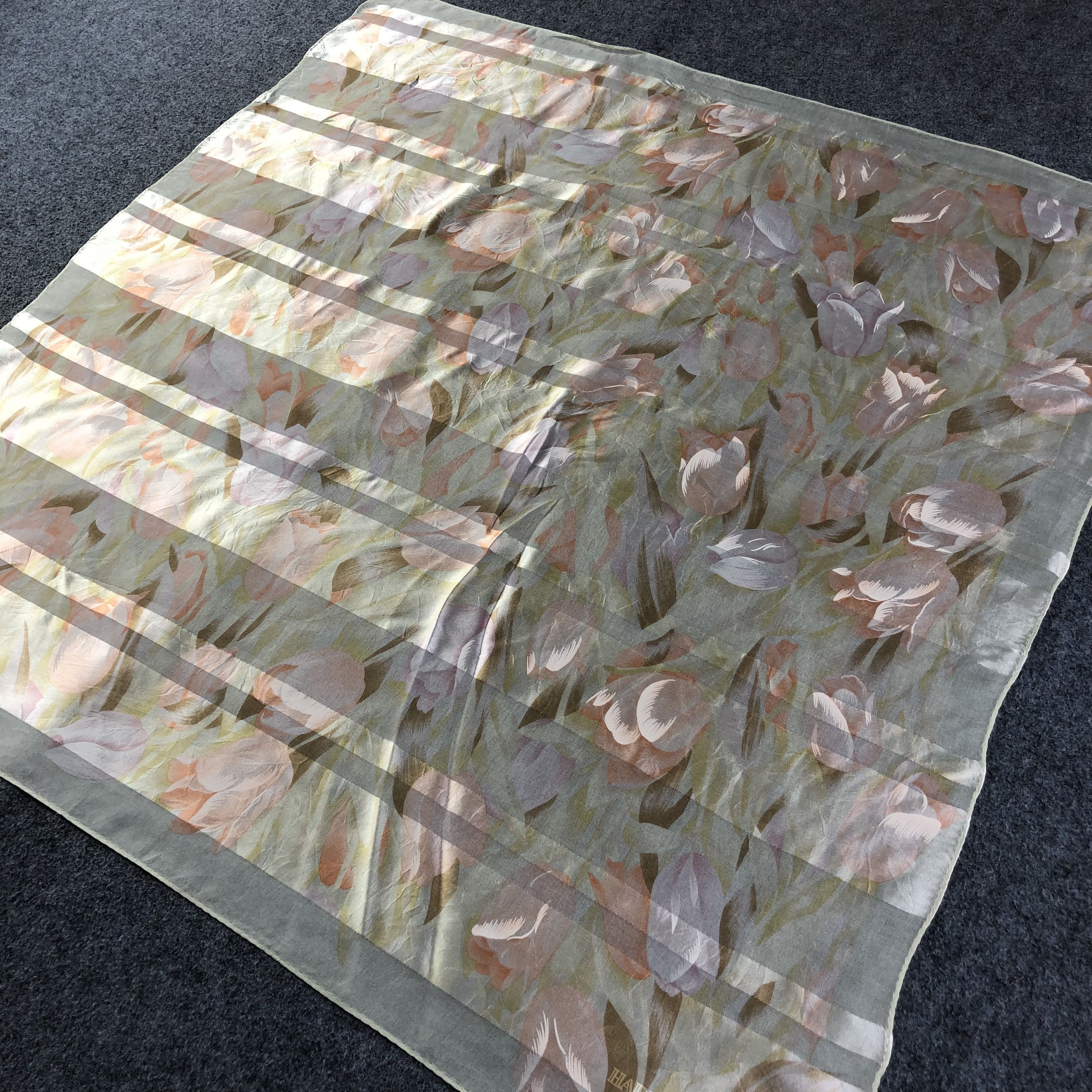 Hardy Amies Hardy Amies Slit Thread Silk Scarf M860 Size ONE SIZE - 2 Thumbnail