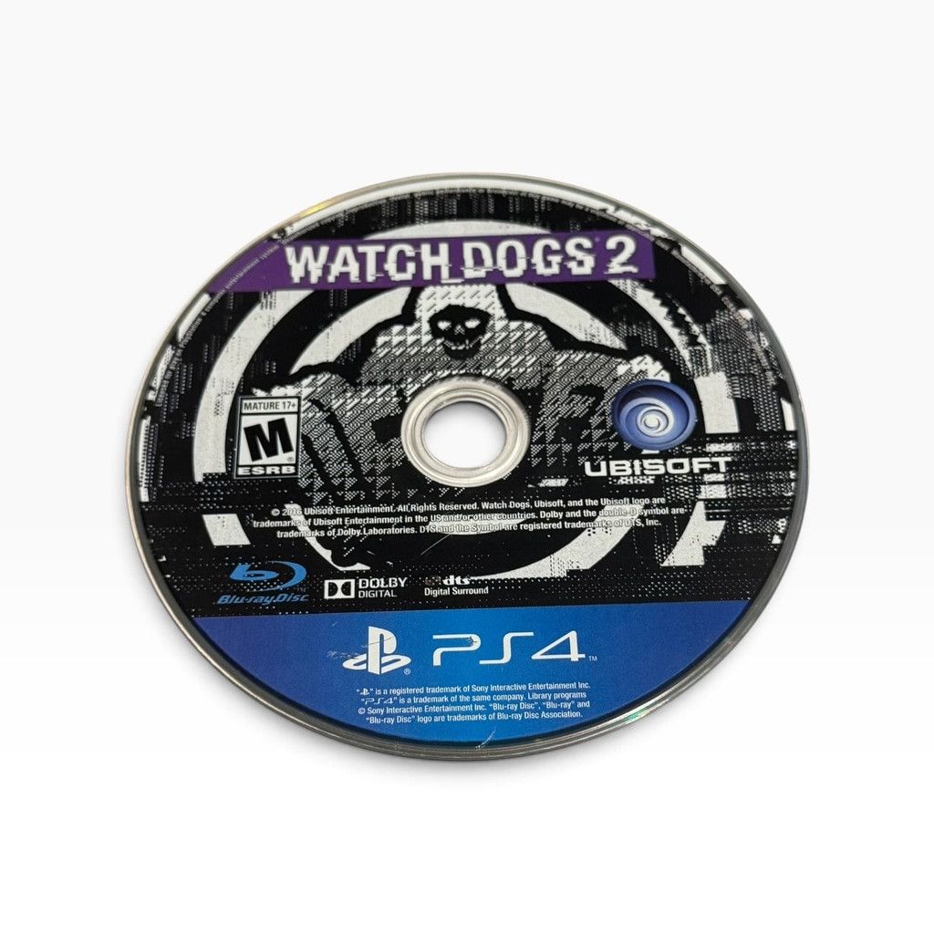 Ubisoft Watch Dogs 2 Ps4 Video Game Disc Sony Playstation 4 in Black, Men's