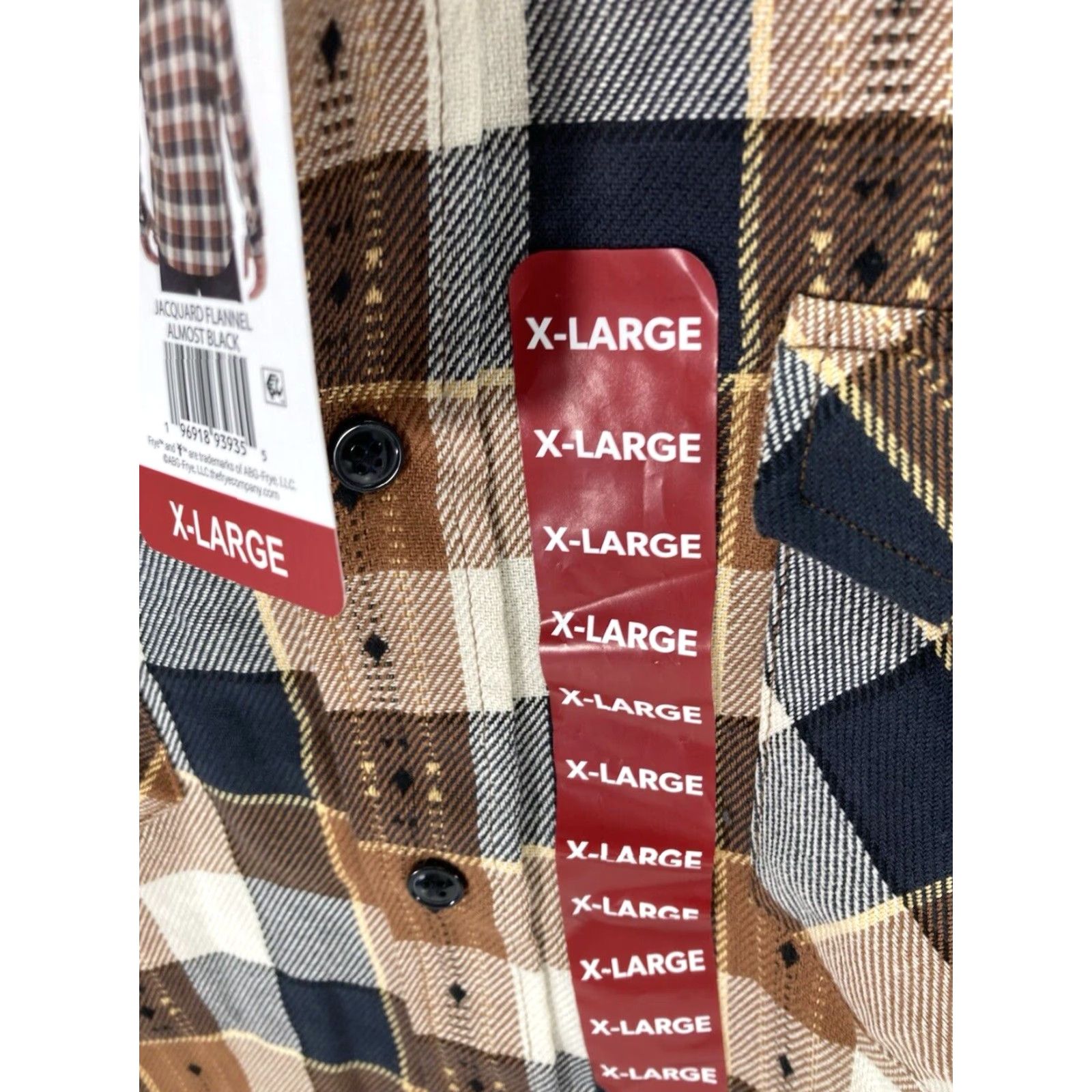 Frye Frye Jacquard Flannel Shirt Men XL Brown Plaid Long Sleeve Button NWT Shirt Size US XL / EU 56 / 4 - 4 Thumbnail