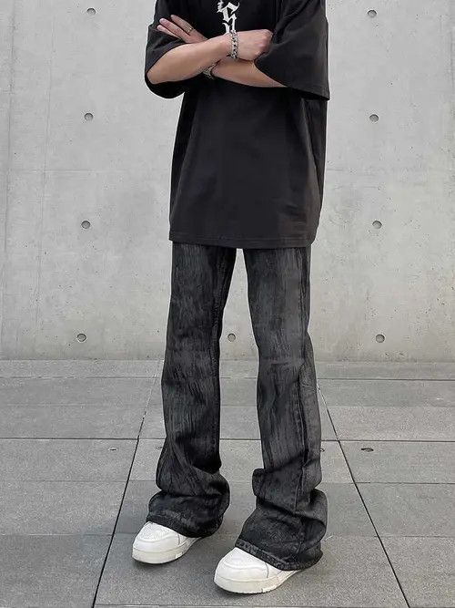 VIBE Black Coated Stacked Flare Jeans Size US 30 / EU 46 - 3 Thumbnail