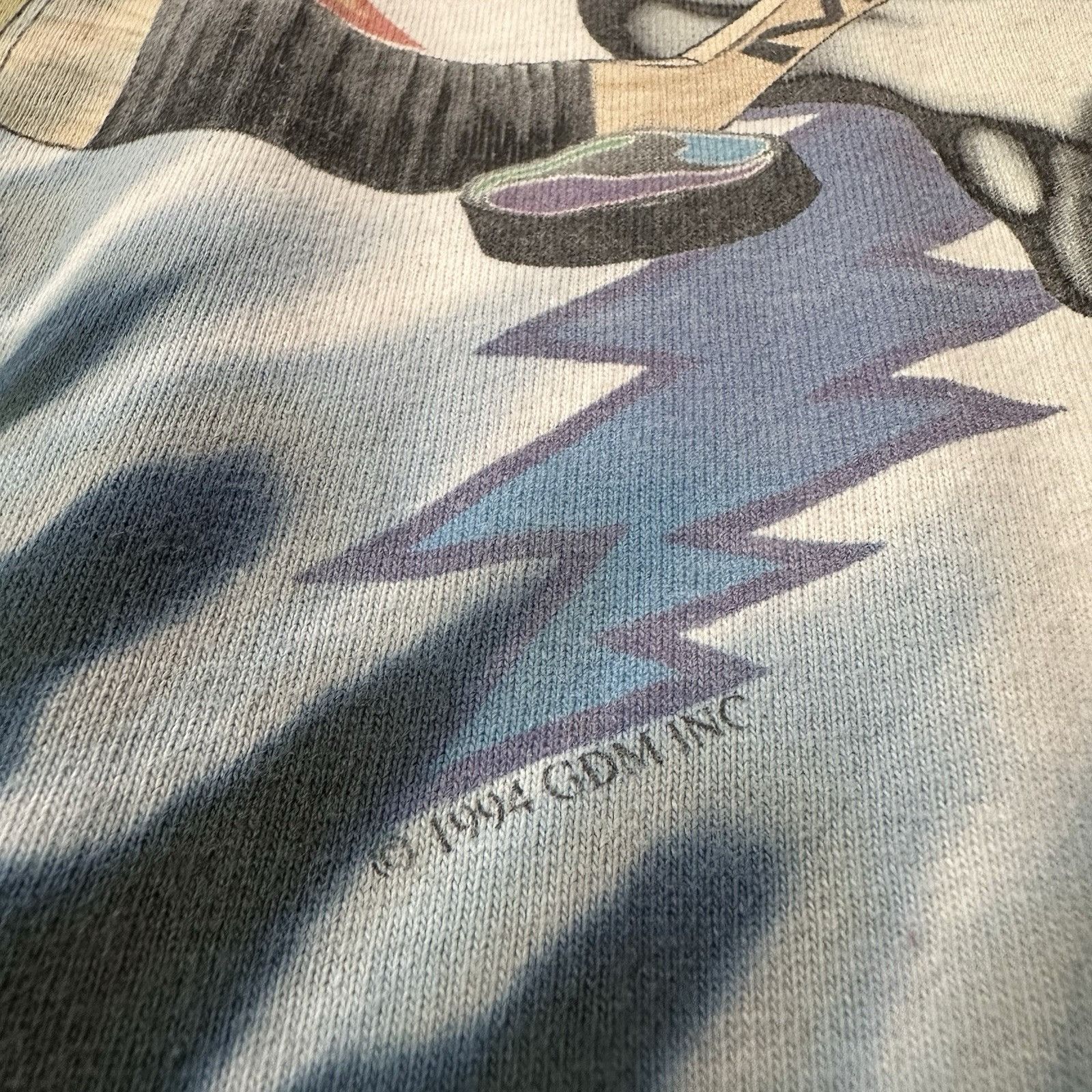 Vintage VTG GRATEFUL DEAD SKIING SKELETON WGITE BLUE BAND PROMO T-SH Size US L / EU 52-54 / 3 - 7 Thumbnail