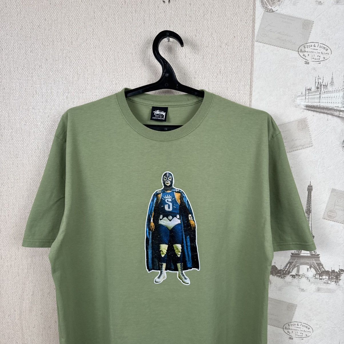 Stussy Stussy T shirt Luchador Wrestler Green Streetwear L Skate Size US L / EU 52-54 / 3 - 13 Thumbnail
