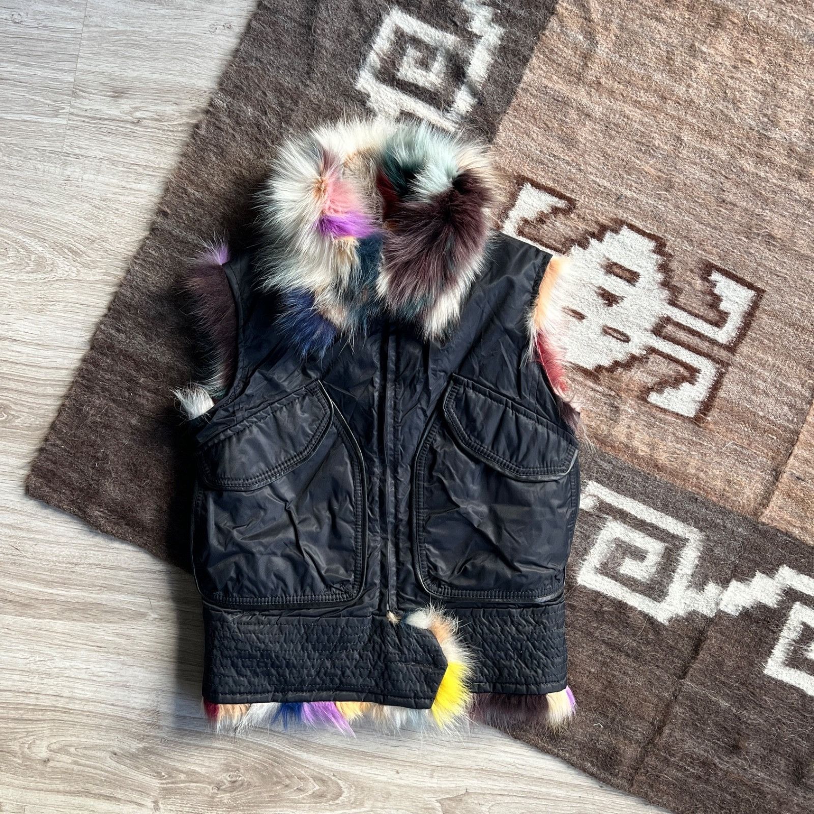 JET SET Jet Set Y2K Faux Fur Fairy Grunge Reversible Vest 9778AC Size S / US 4 / IT 40 - 3 Thumbnail