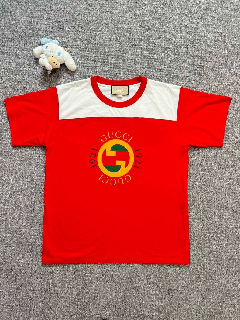 Gucci GucciWhite and red color matching GG short sleeves 2503-Nex Size US S / EU 44-46 / 1 - 1 Thumbnail