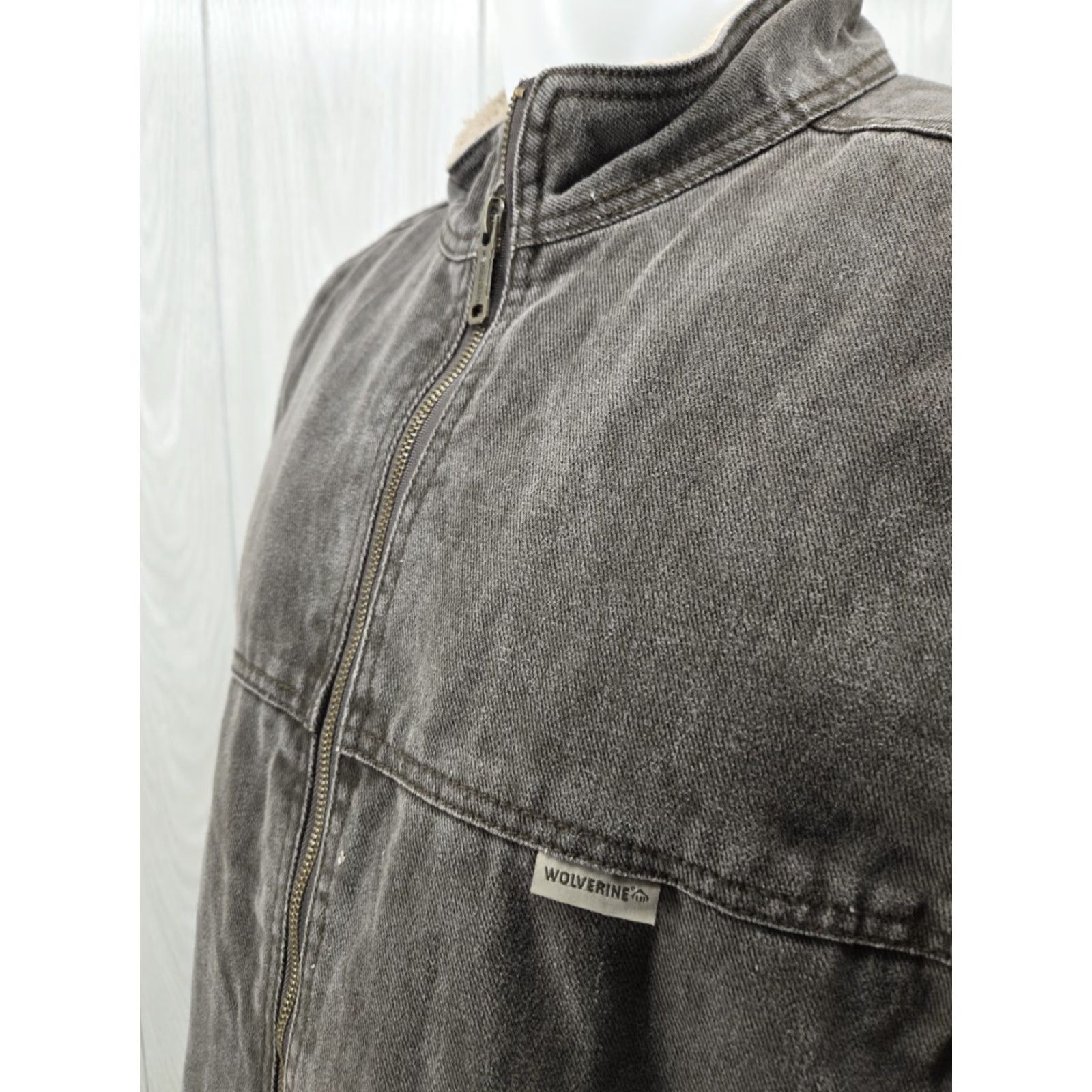 Vintage VINTAGE Wolverine Men's Large Brown Fleece Lined Canvas Work Vest Size US L / EU 52-54 / 3 - 6 Thumbnail