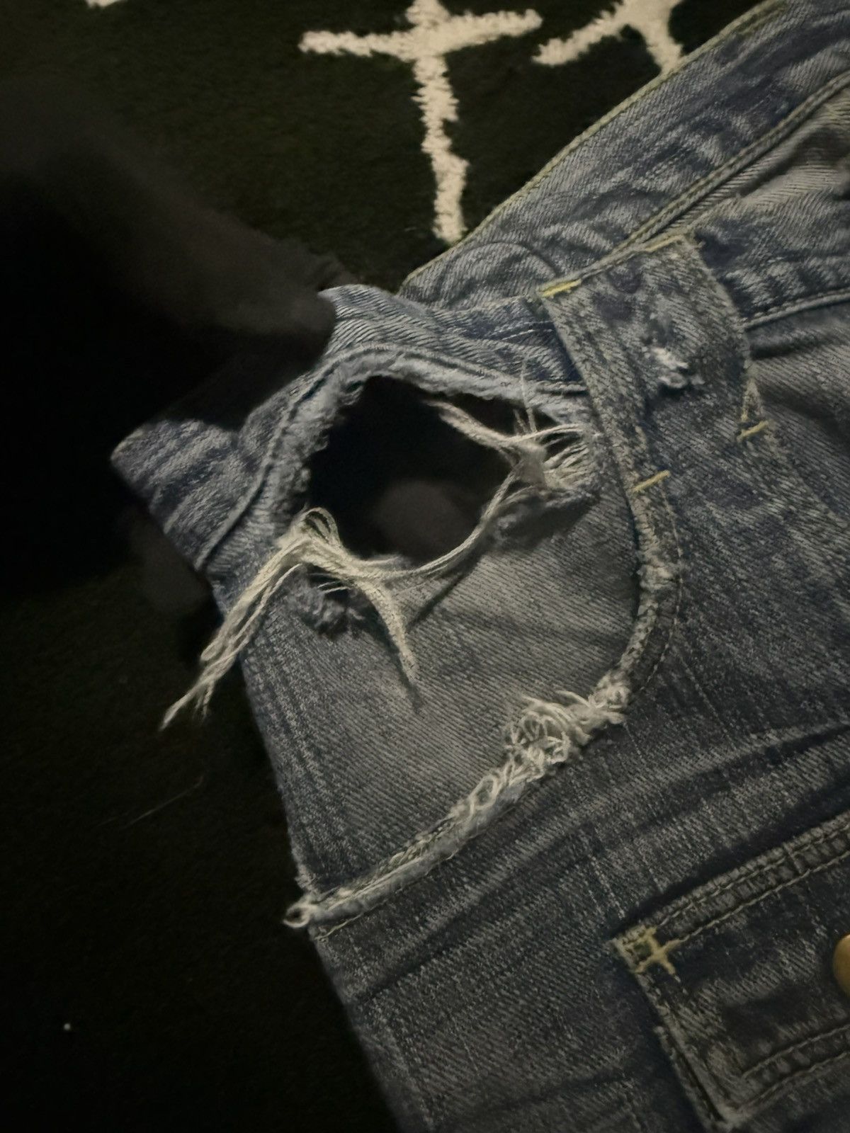 Number (N)ine Number Nine Ripped Denim Pants Size US 34 / EU 50 - 4 Thumbnail