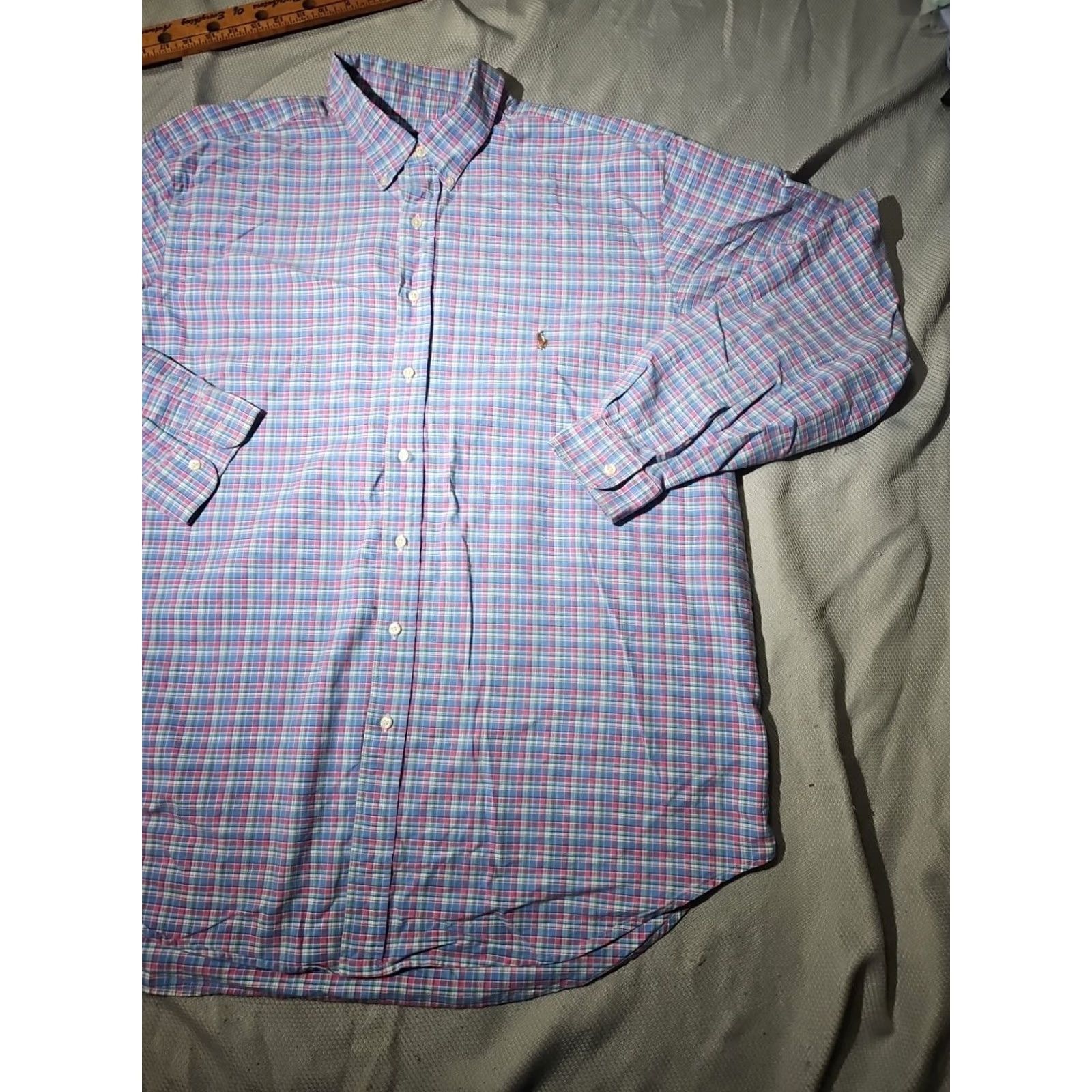 Polo Ralph Lauren Ralph Lauren Shirt Men XXLT 2XLT Blue Plaid Preppy Classic Fit Oxford Pony Shirt Size US XXL / EU 58 / 5 - 4 Thumbnail