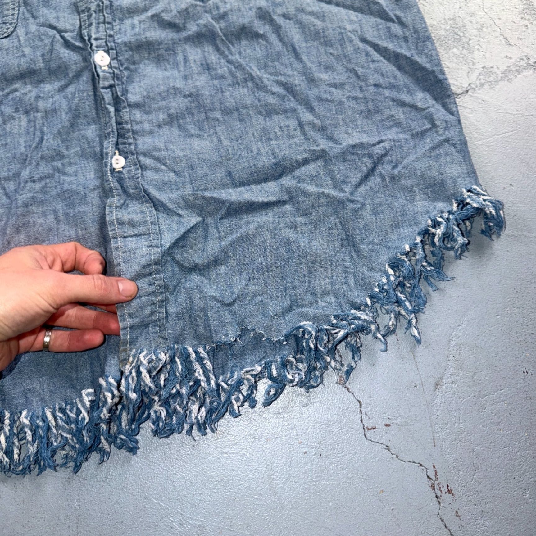 Vintage VINTAGE Big Mac Chambray Work Shirt Sleeveless M 1970s Blue Cotton Mens Womens Boy Girl? Size US M / EU 48-50 / 2 - 3 Thumbnail