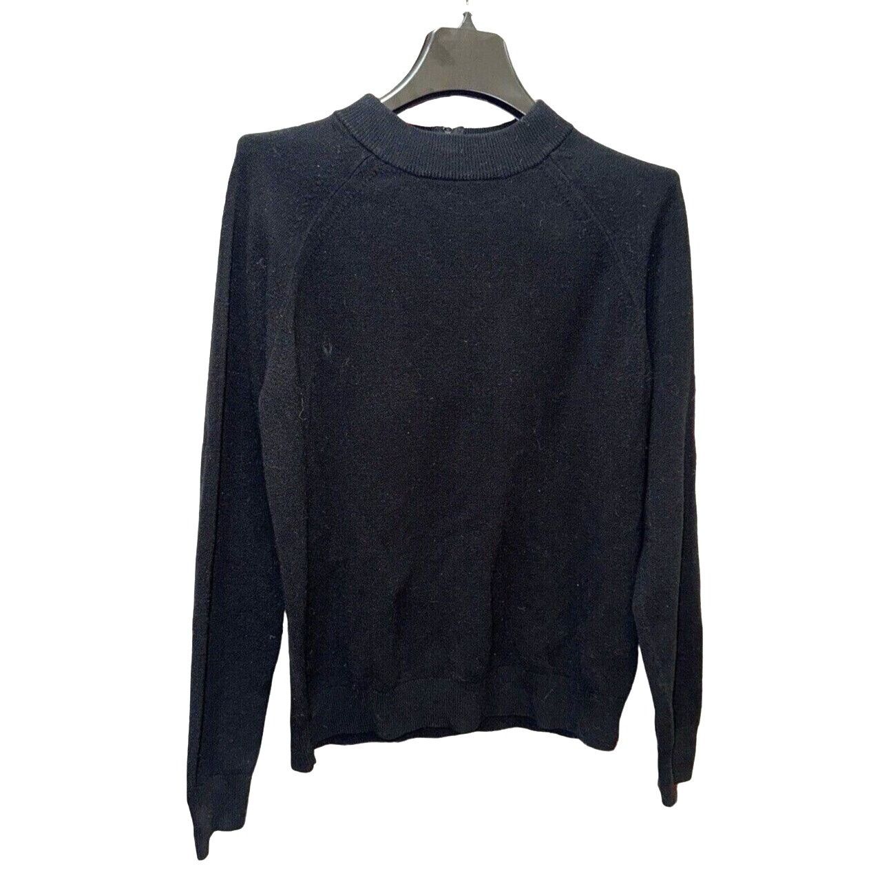 Vintage Vintage Unbranded Virgin Wool Sweater Black Mock Neck With B Size ONE SIZE - 2 Thumbnail