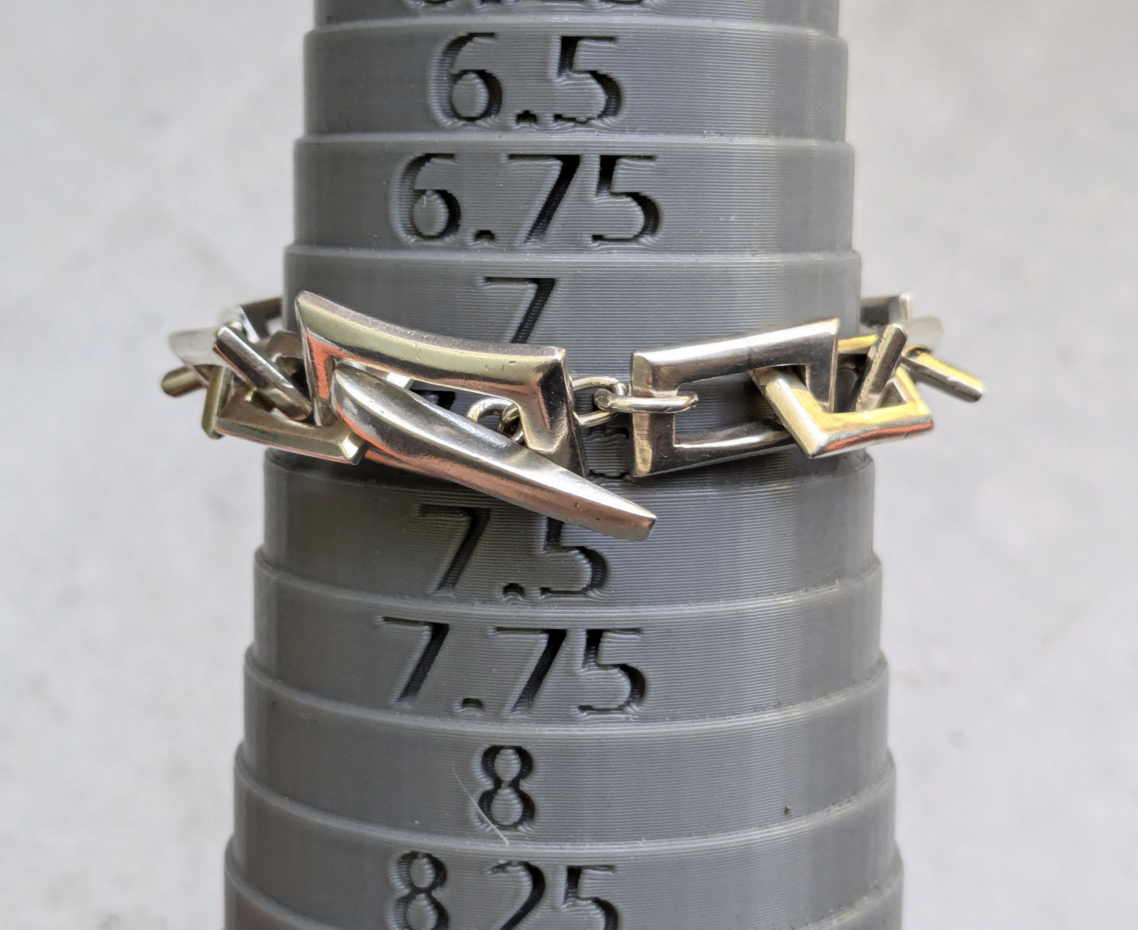 Jewelry Sterling Silver Bracelet Rectangle 7.25" Biker Heavy Size ONE SIZE - 15 Thumbnail