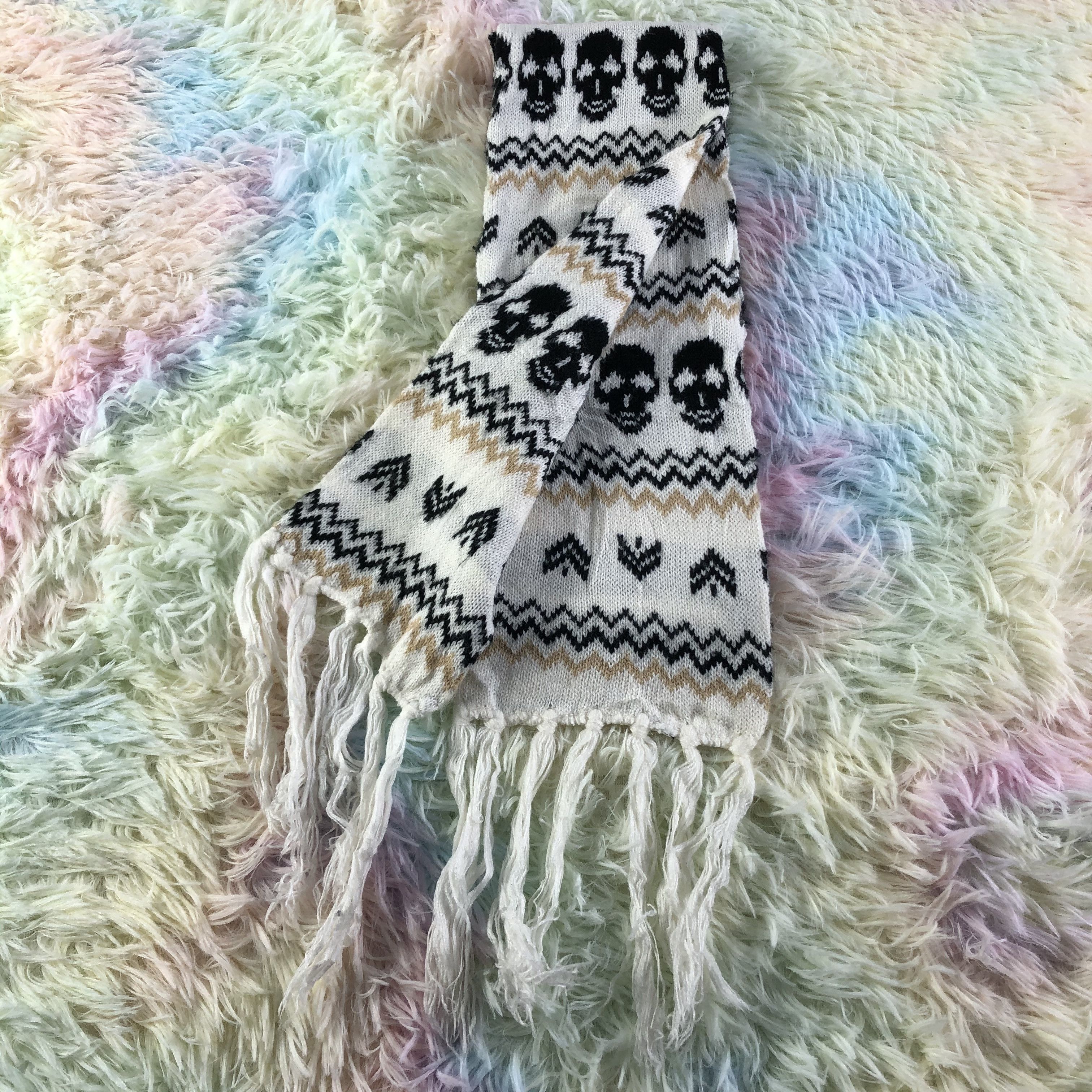 Vintage Skull Scarf / Muffler / Neckwear - KM383 Size ONE SIZE - 4 Thumbnail