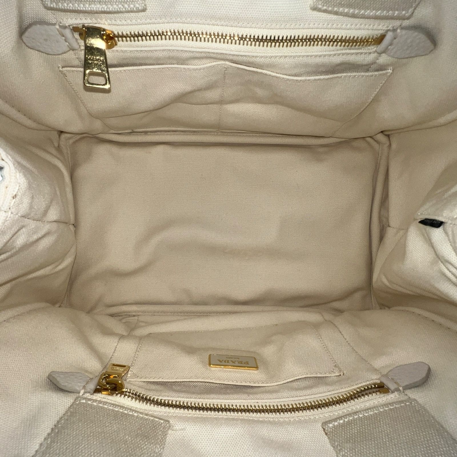 Prada Prada Cream Canapa Tote Bag Size ONE SIZE - 7 Thumbnail