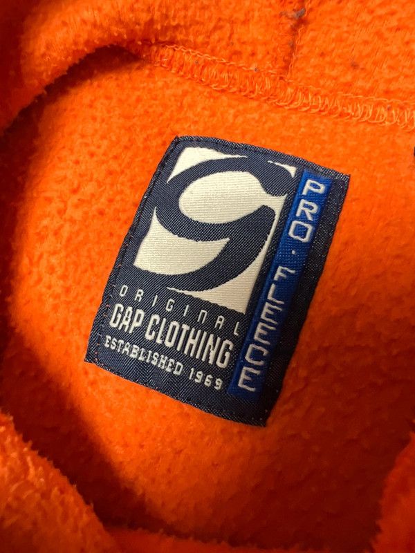 Gap × Vintage Vintage 90s Gap Athletic Orange Pro Fleece Hoodie Pullover Size US L / EU 52-54 / 3 - 5 Thumbnail