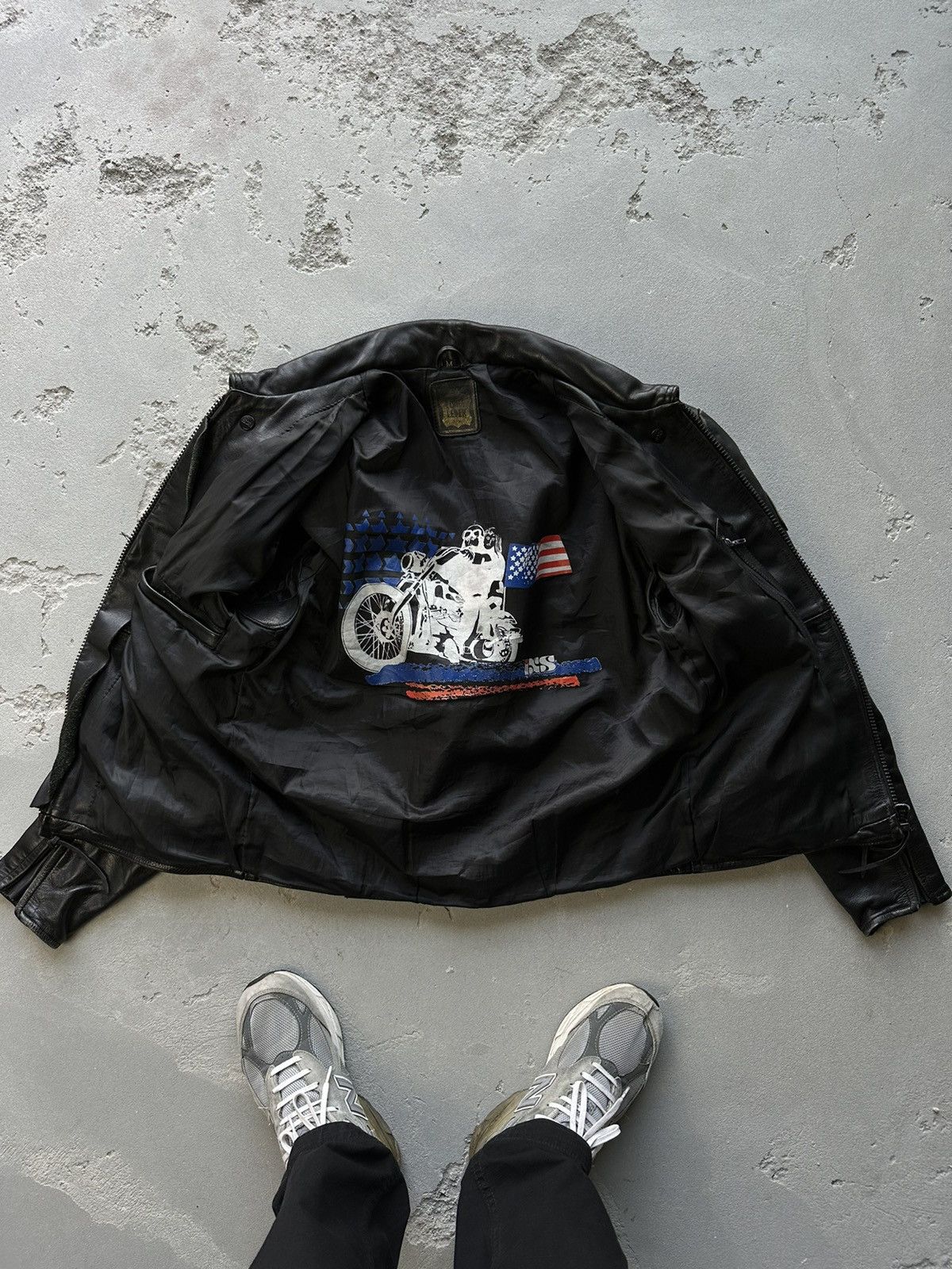 Genuine Leather Echtes Leder Leather Jacket Motorcycle Biker Size US M / EU 48-50 / 2 - 8 Thumbnail