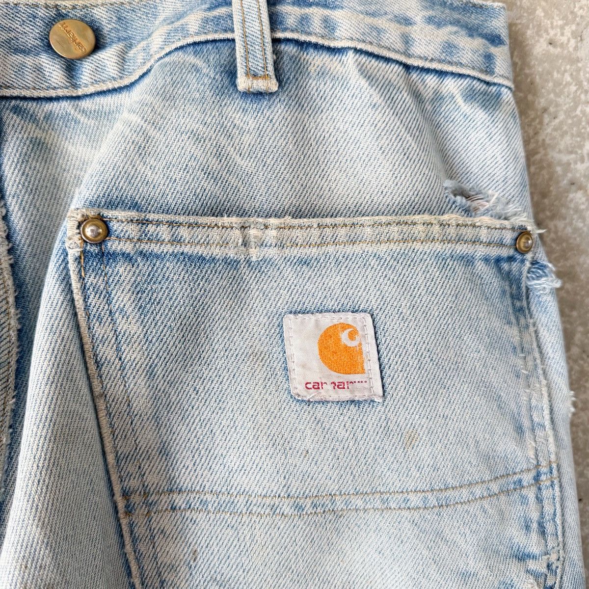 Carhartt Vintage THRASHED Carhartt Double Knee Denim Carpenter Pants Size US 34 / EU 50 - 7 Thumbnail